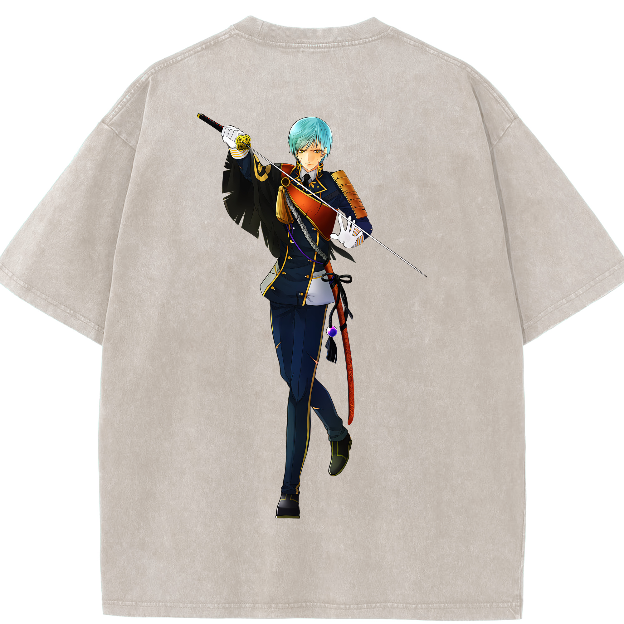 （画像用） 刀剣乱舞 Touken Ranbu 綿100% ヴィンテージ風 半袖Tシャツ（背面プリント）