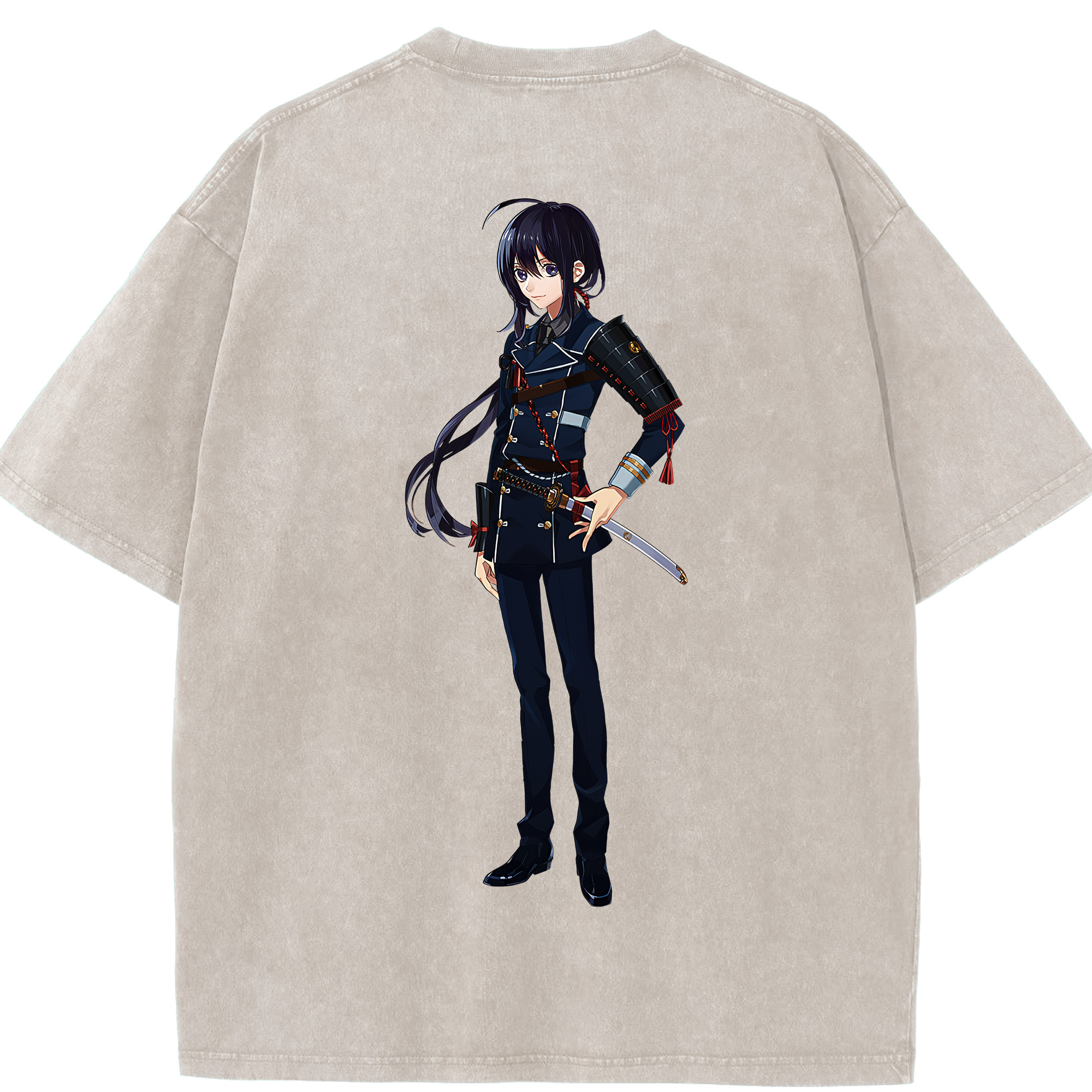 （画像用） 刀剣乱舞 Touken Ranbu 綿100% ヴィンテージ風 半袖Tシャツ（背面プリント）