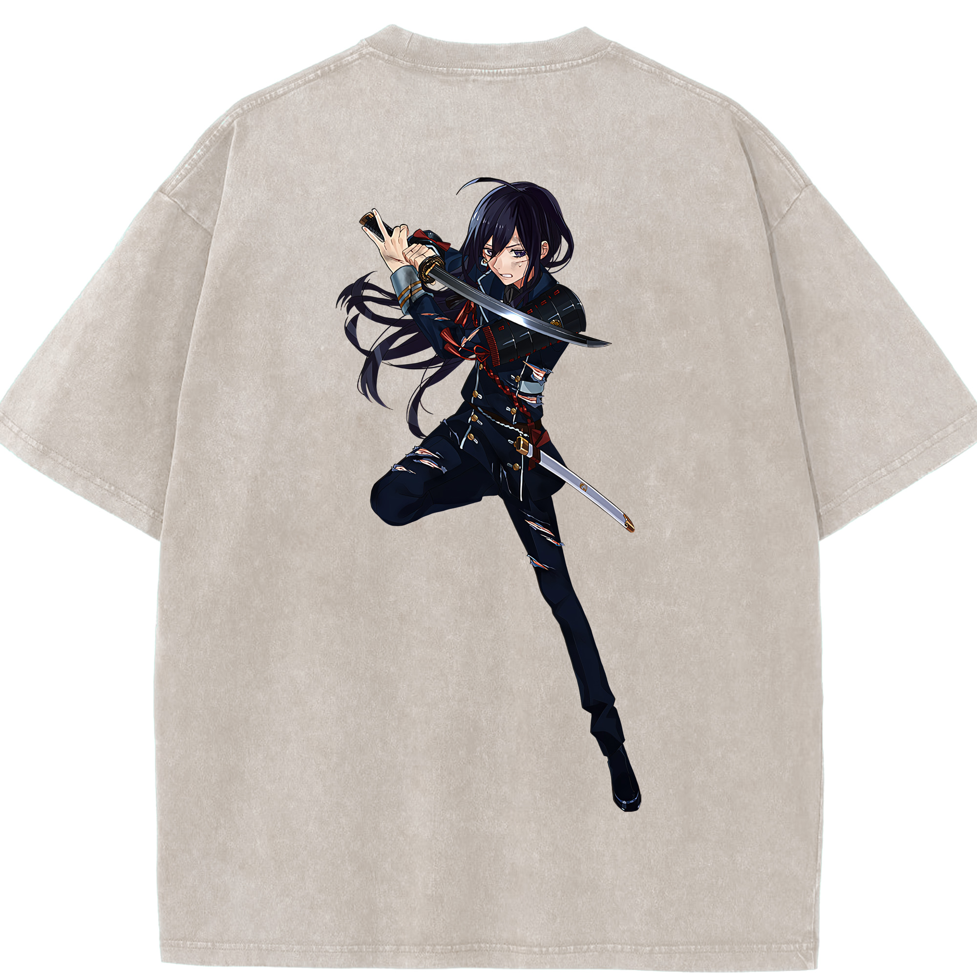 （画像用） 刀剣乱舞 Touken Ranbu 綿100% ヴィンテージ風 半袖Tシャツ（背面プリント）