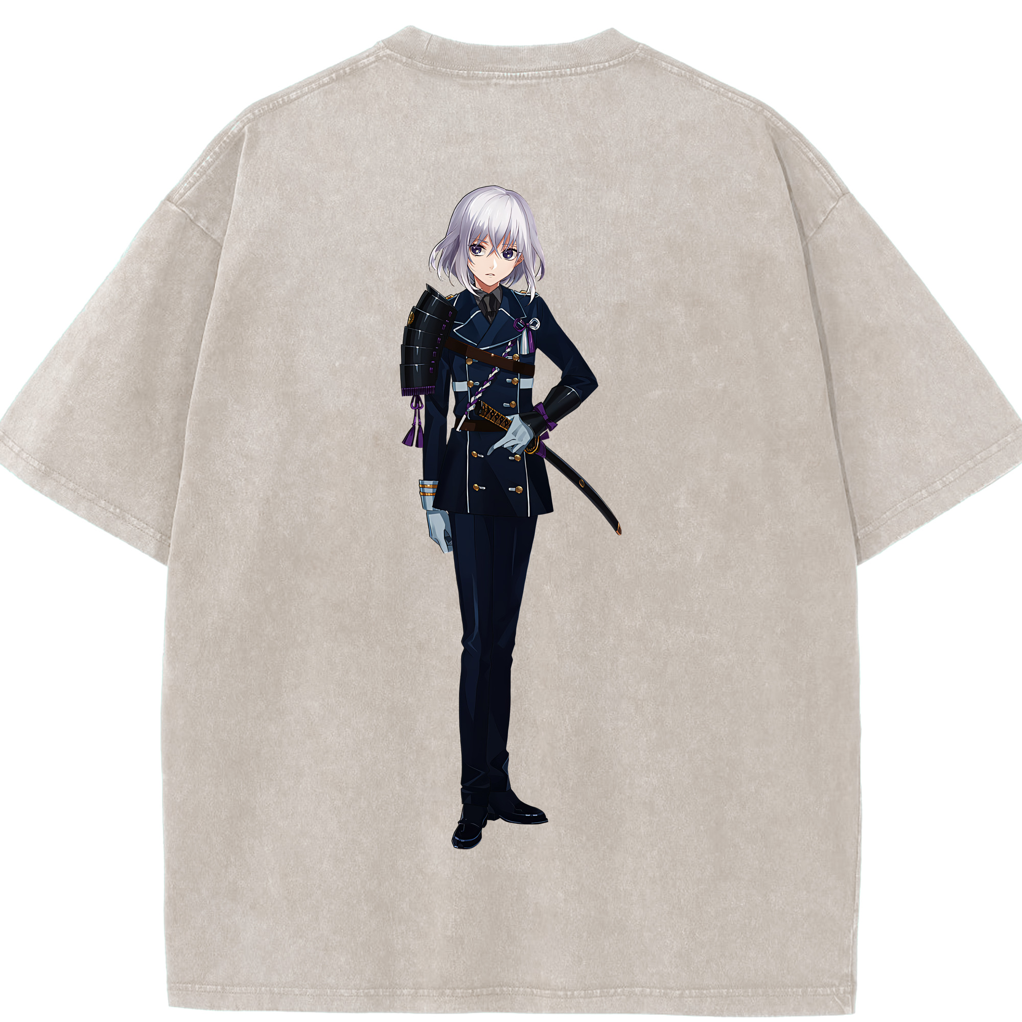 （画像用） 刀剣乱舞 Touken Ranbu 綿100% ヴィンテージ風 半袖Tシャツ（背面プリント）