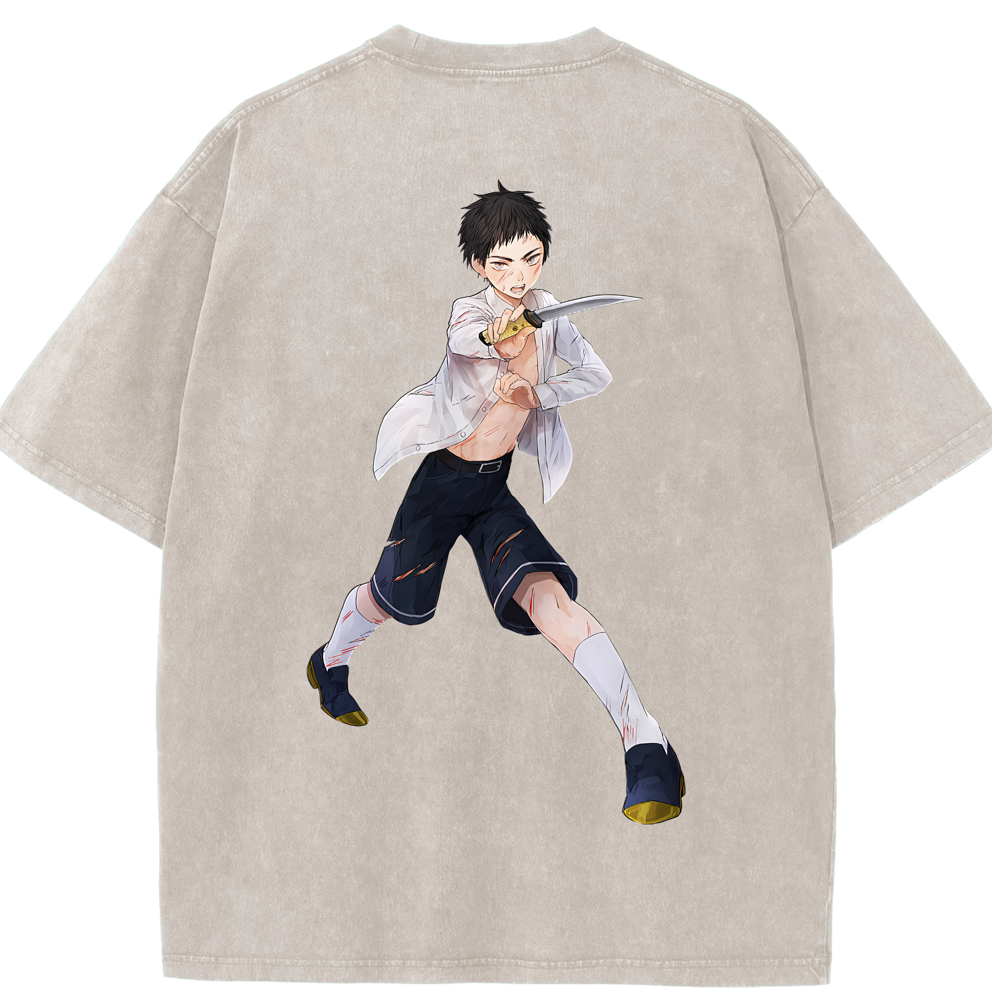 （画像用） 刀剣乱舞 Touken Ranbu 綿100% ヴィンテージ風 半袖Tシャツ（背面プリント）