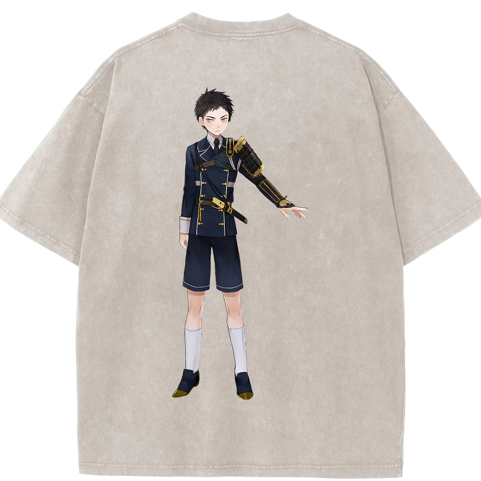 （画像用） 刀剣乱舞 Touken Ranbu 綿100% ヴィンテージ風 半袖Tシャツ（背面プリント）