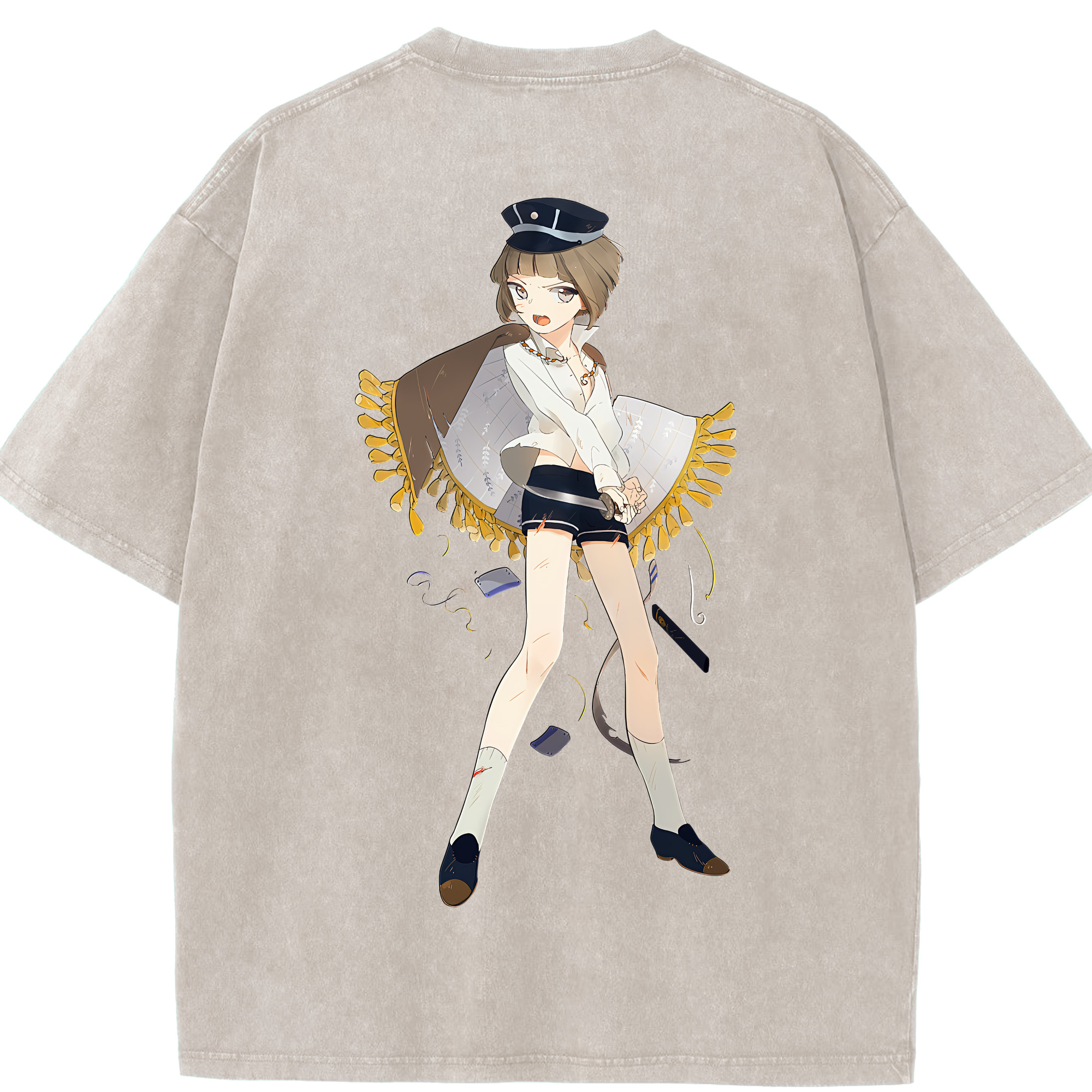 （画像用） 刀剣乱舞 Touken Ranbu 綿100% ヴィンテージ風 半袖Tシャツ（背面プリント）