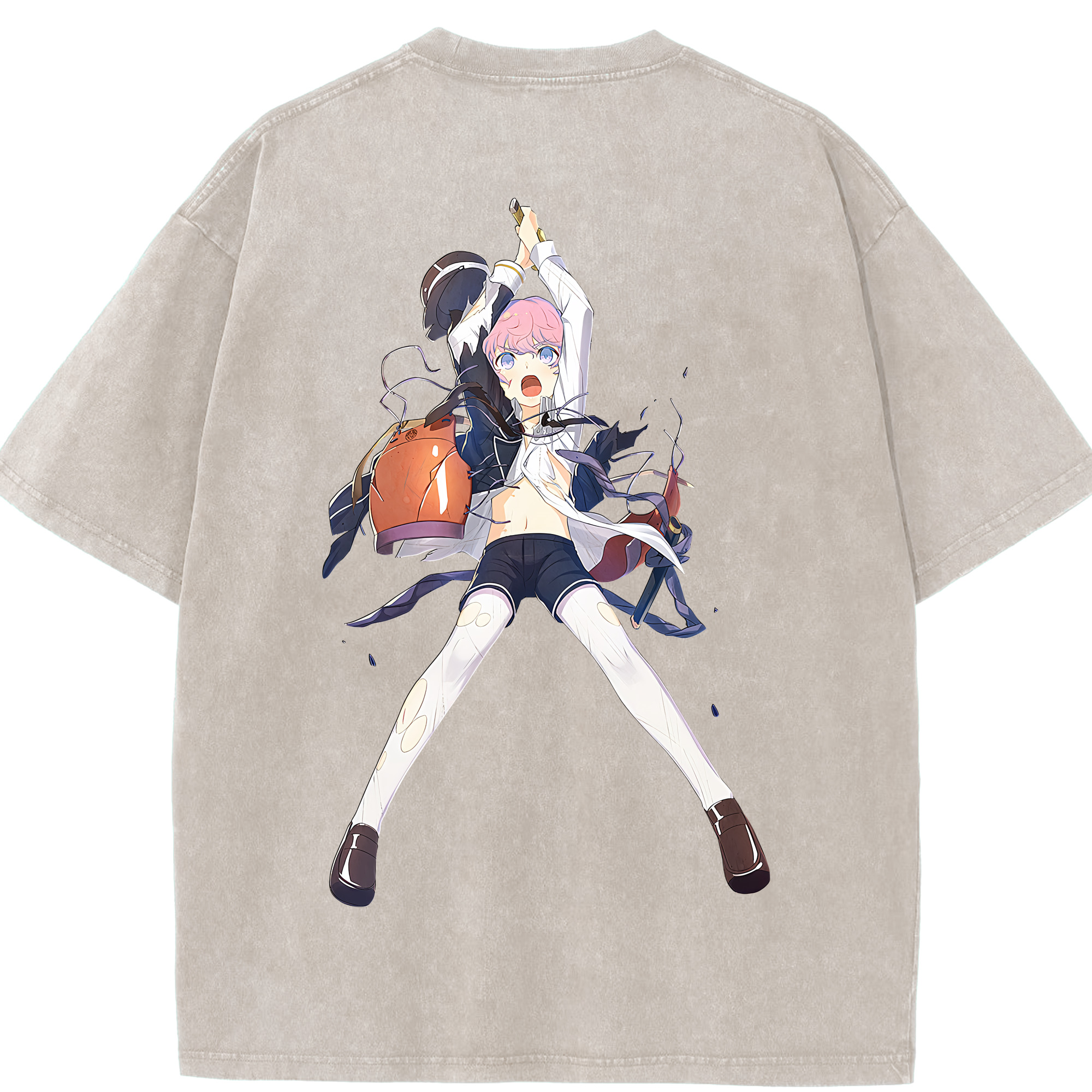 （画像用） 刀剣乱舞 Touken Ranbu 綿100% ヴィンテージ風 半袖Tシャツ（背面プリント）