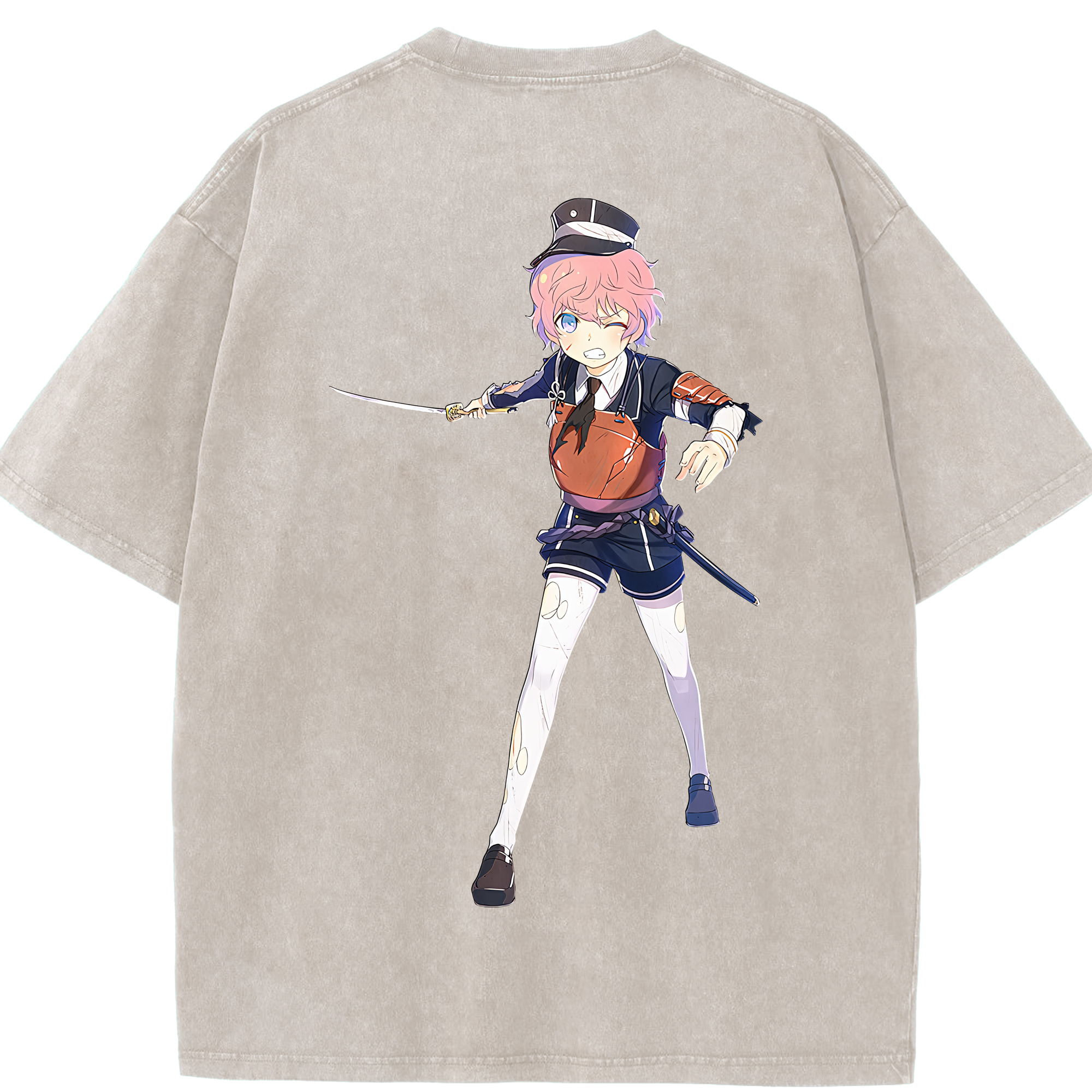 （画像用） 刀剣乱舞 Touken Ranbu 綿100% ヴィンテージ風 半袖Tシャツ（背面プリント）