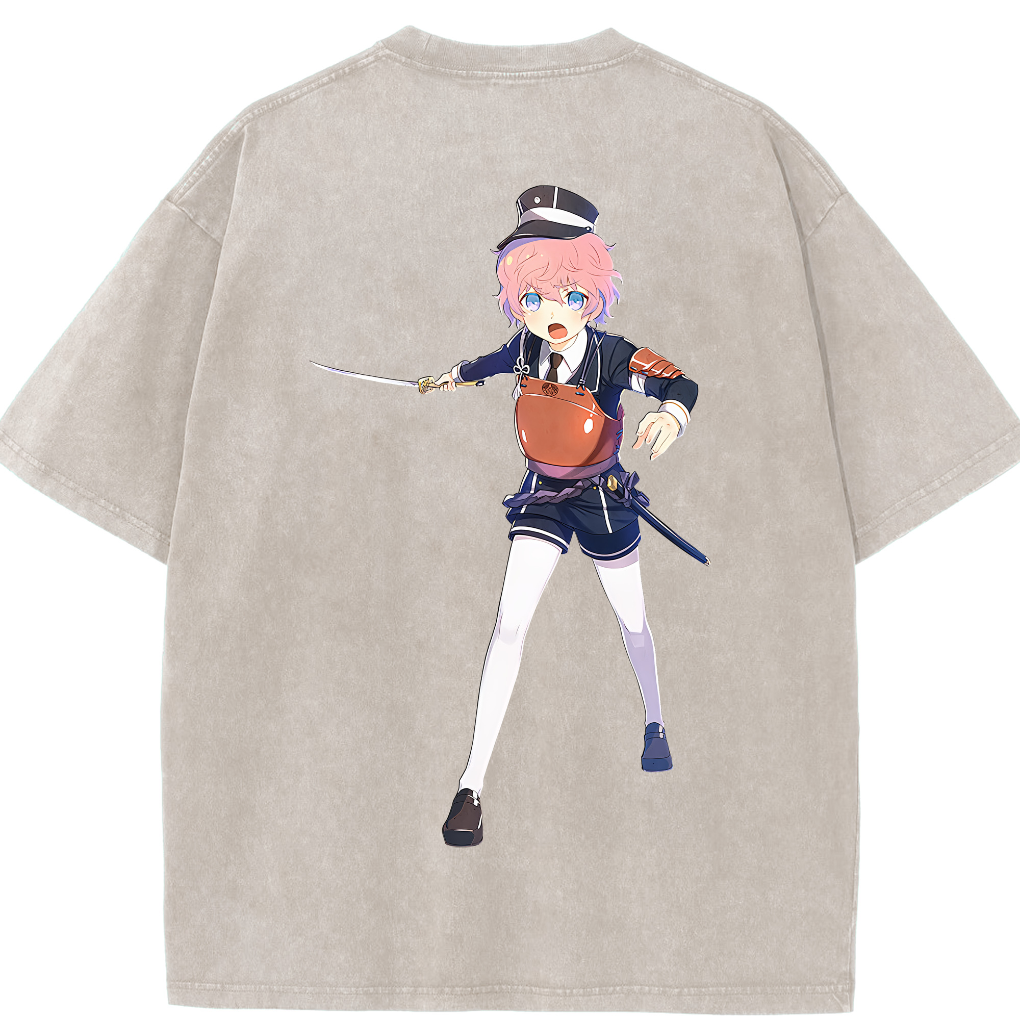 （画像用） 刀剣乱舞 Touken Ranbu 綿100% ヴィンテージ風 半袖Tシャツ（背面プリント）