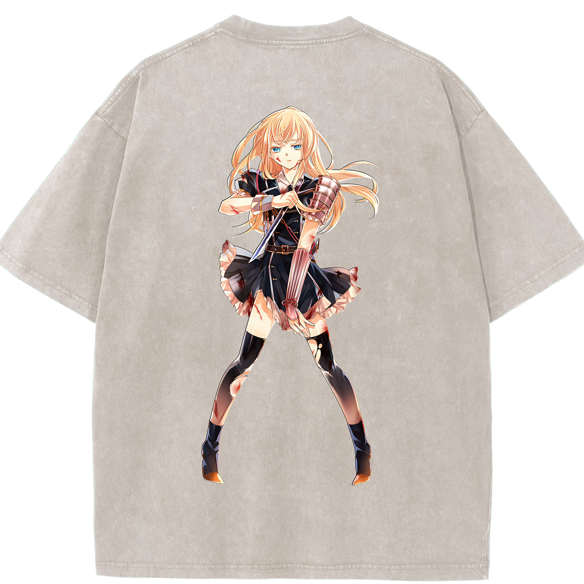 （画像用） 刀剣乱舞 Touken Ranbu 綿100% ヴィンテージ風 半袖Tシャツ（背面プリント）