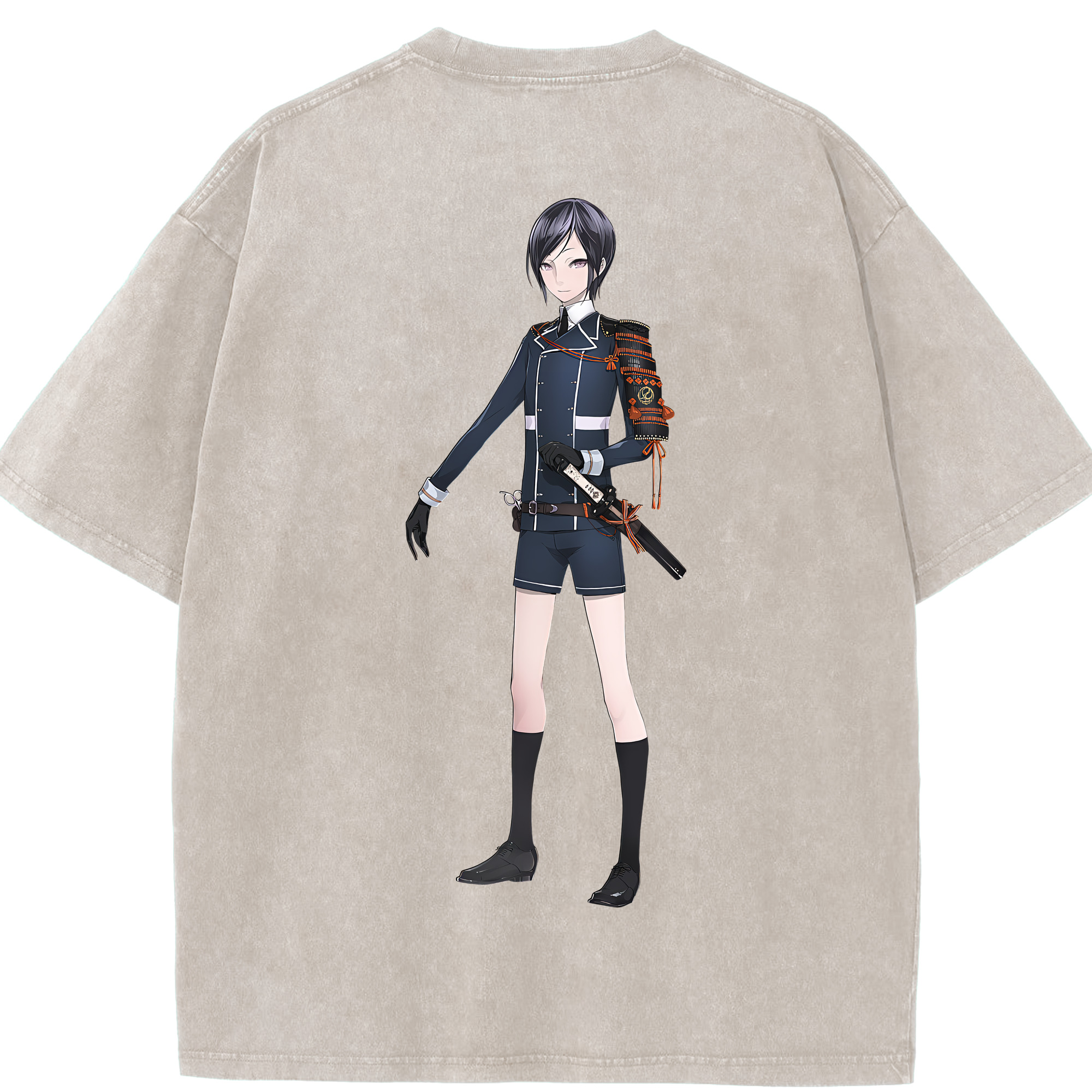 （画像用） 刀剣乱舞 Touken Ranbu 綿100% ヴィンテージ風 半袖Tシャツ（背面プリント）