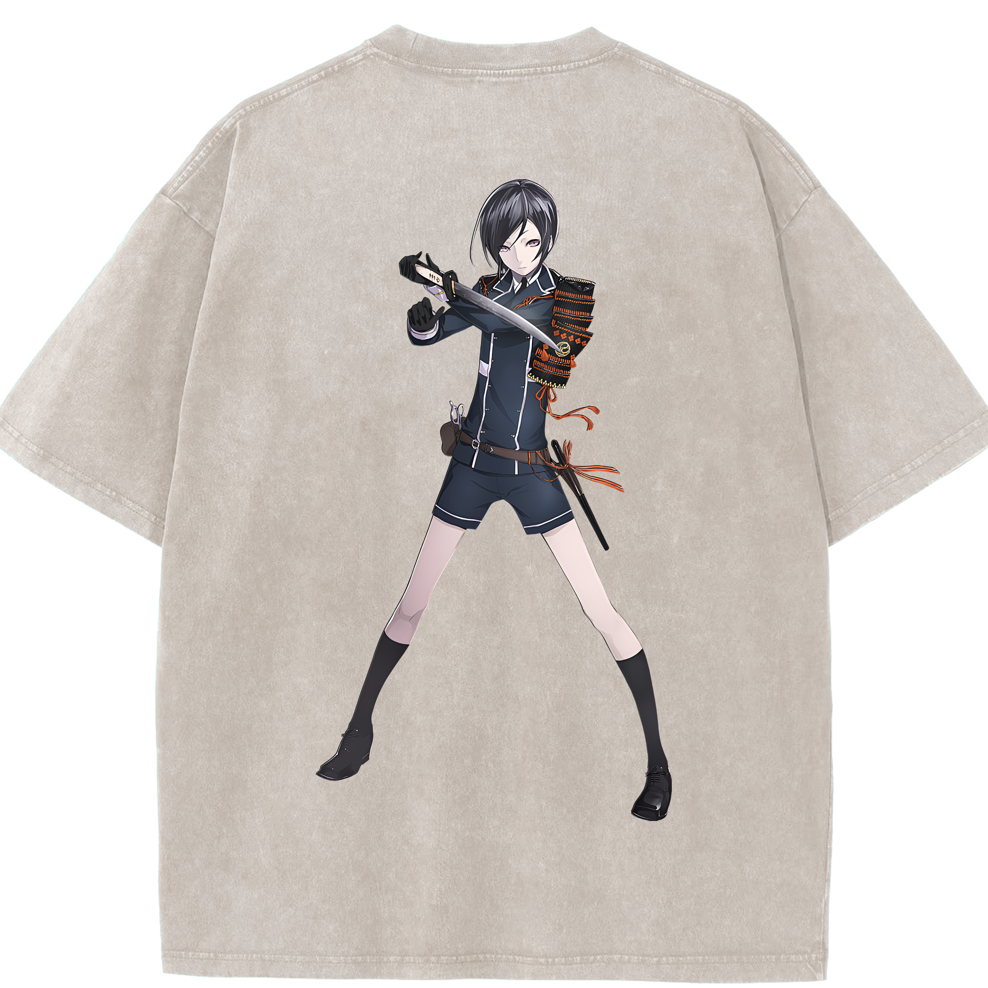 （画像用） 刀剣乱舞 Touken Ranbu 綿100% ヴィンテージ風 半袖Tシャツ（背面プリント）