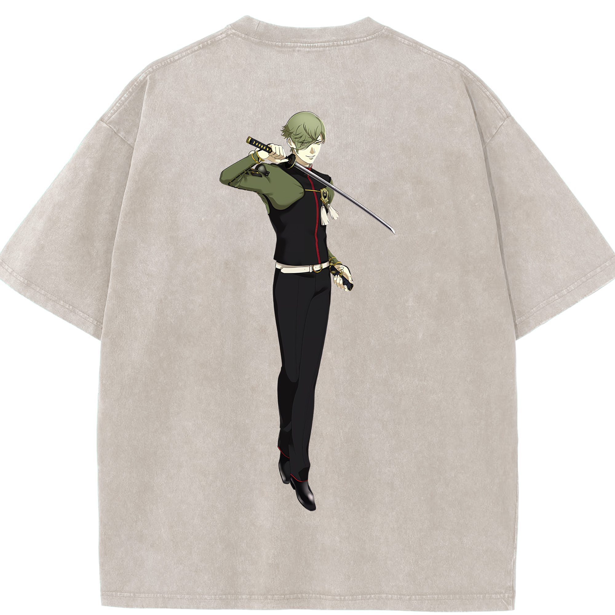 （画像用） 刀剣乱舞 Touken Ranbu 綿100% ヴィンテージ風 半袖Tシャツ（背面プリント）