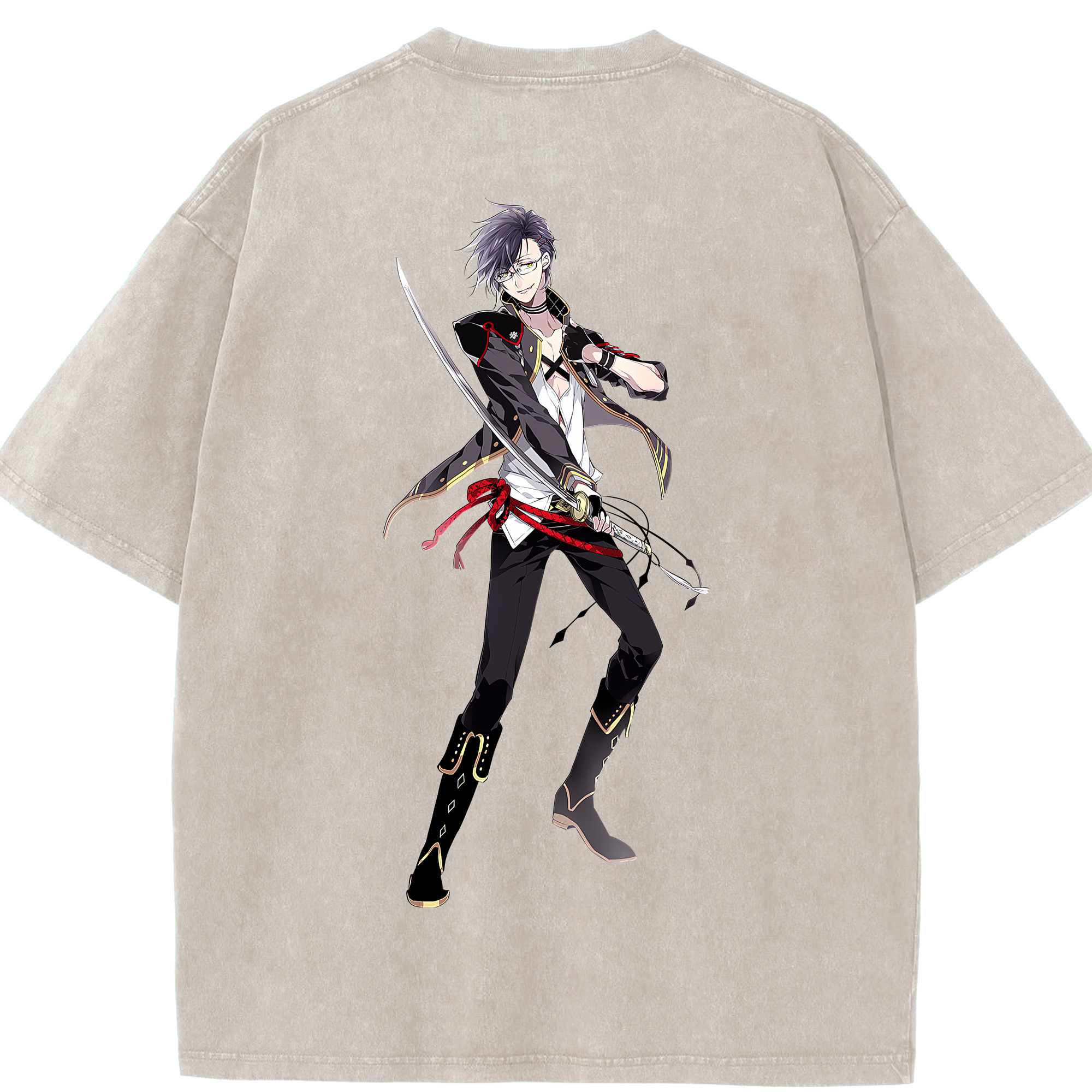 （画像用） 刀剣乱舞 Touken Ranbu 綿100% ヴィンテージ風 半袖Tシャツ（背面プリント）