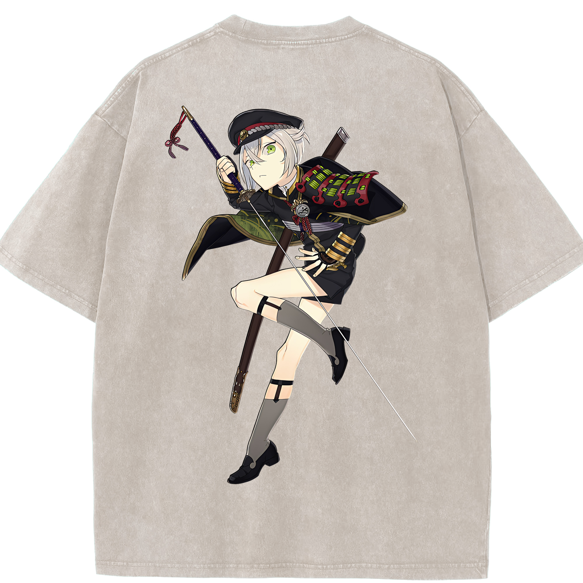 （画像用） 刀剣乱舞 Touken Ranbu 綿100% ヴィンテージ風 半袖Tシャツ（背面プリント）