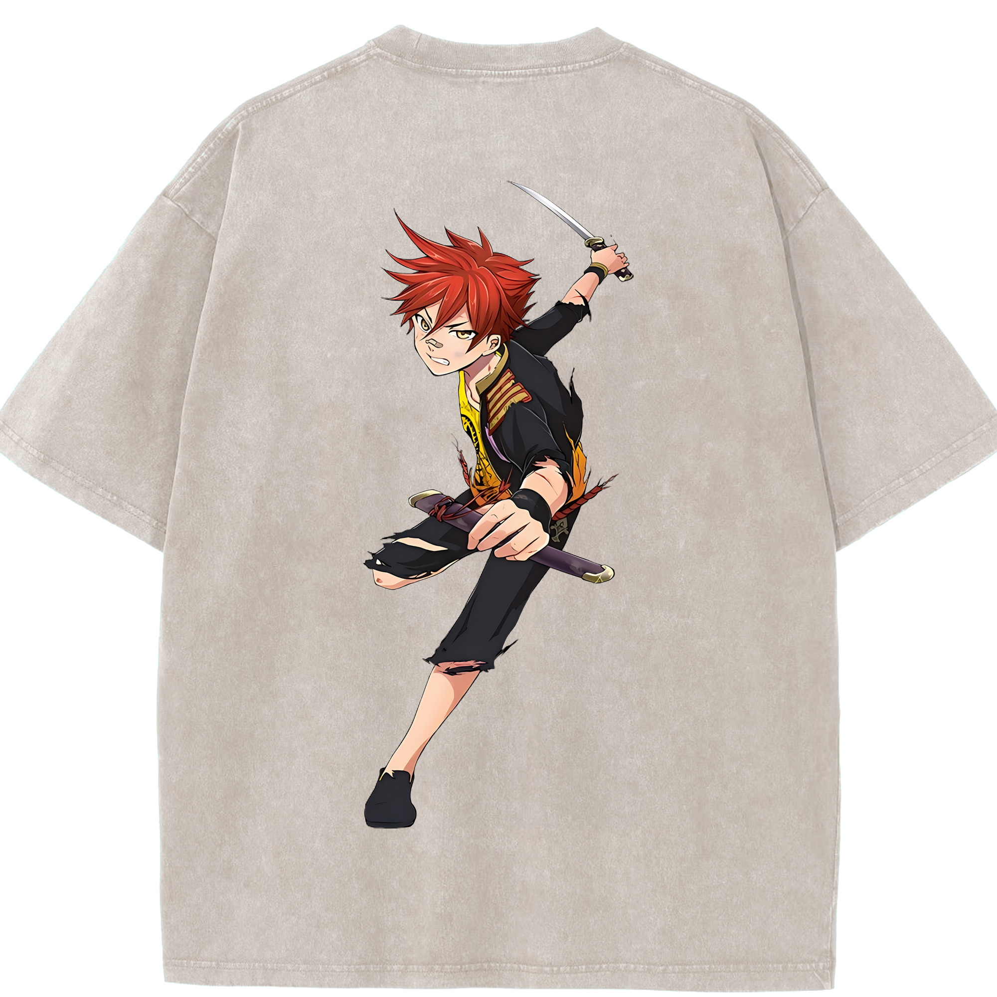 （画像用） 刀剣乱舞 Touken Ranbu 綿100% ヴィンテージ風 半袖Tシャツ（背面プリント）