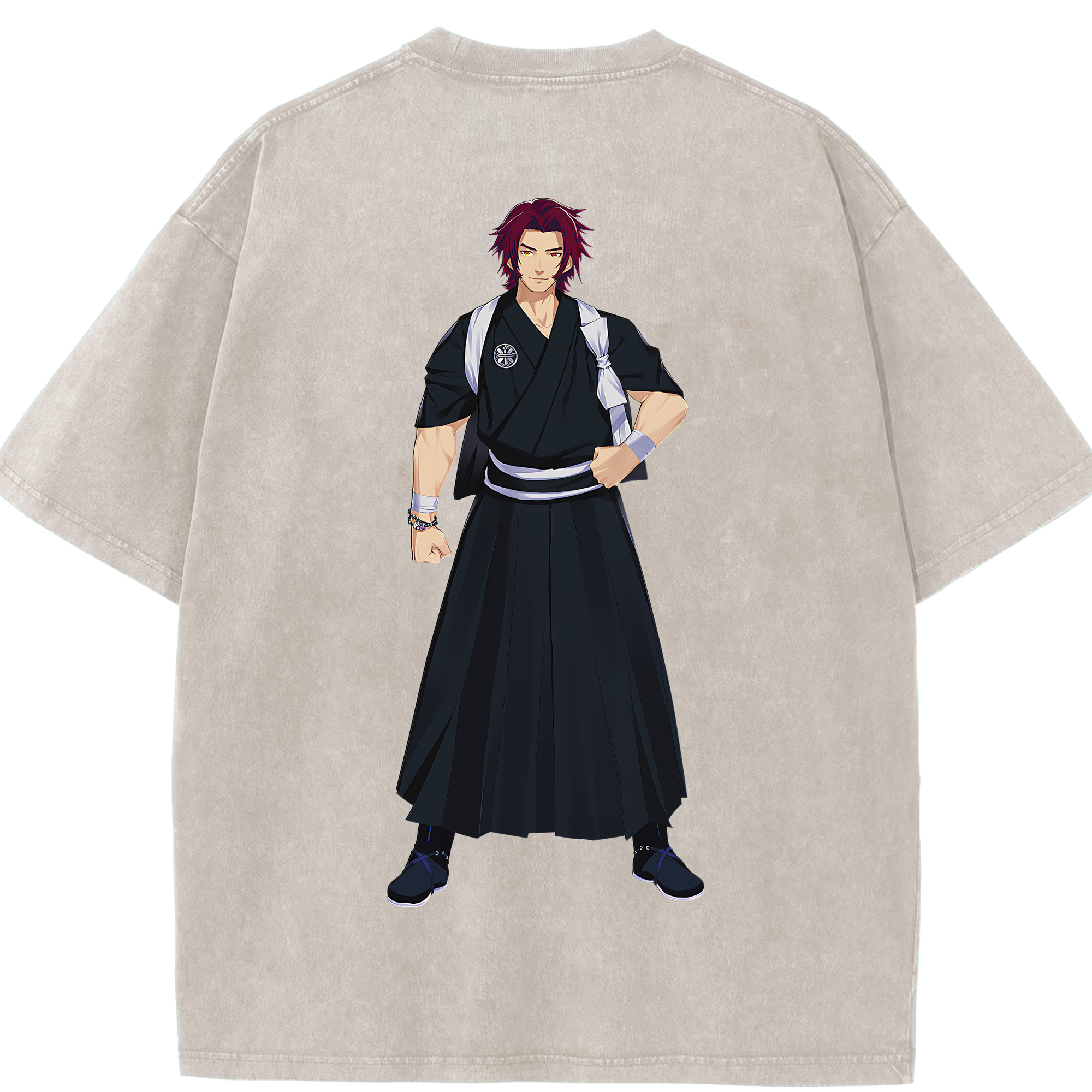 （画像用） 刀剣乱舞 Touken Ranbu 綿100% ヴィンテージ風 半袖Tシャツ（背面プリント）
