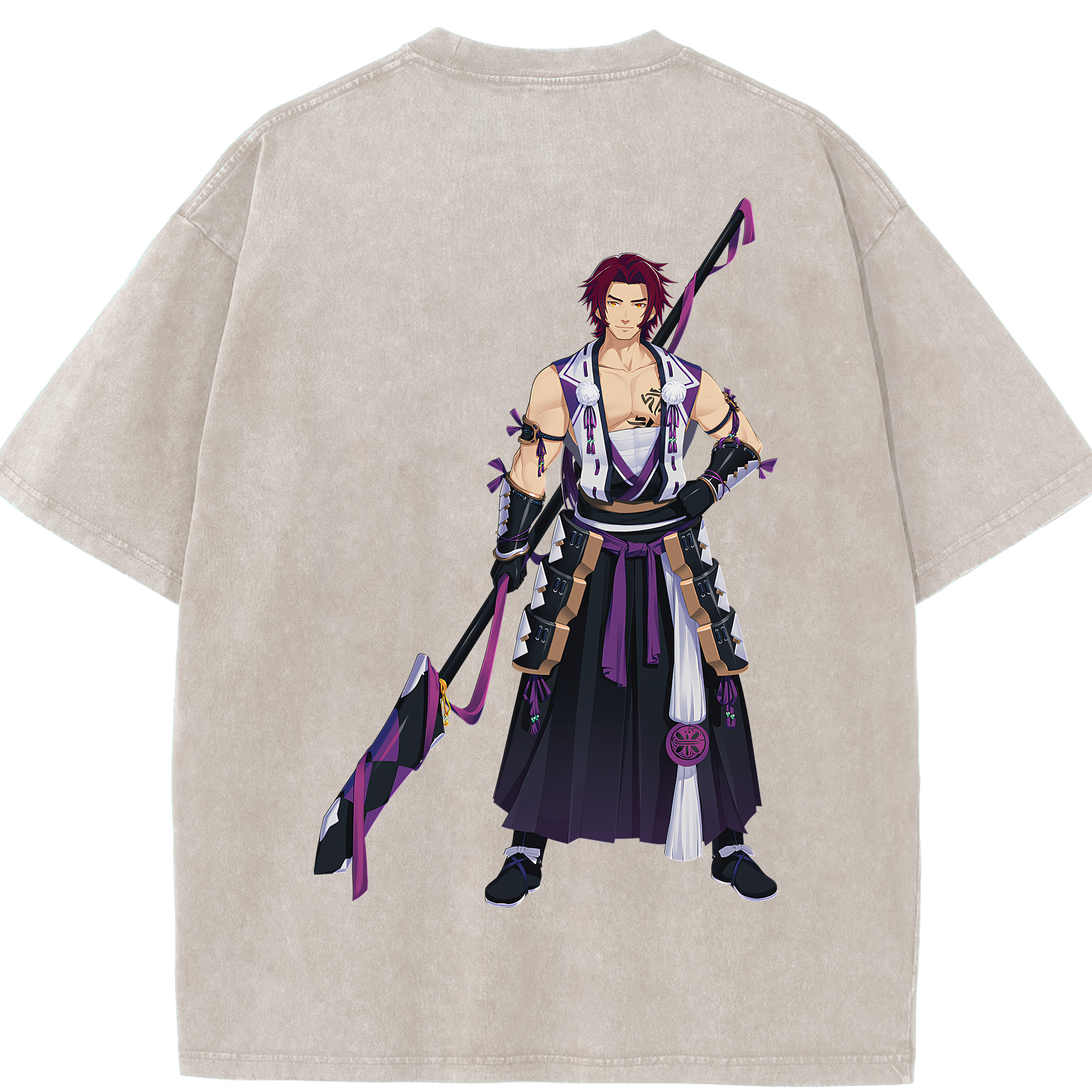 （画像用） 刀剣乱舞 Touken Ranbu 綿100% ヴィンテージ風 半袖Tシャツ（背面プリント）