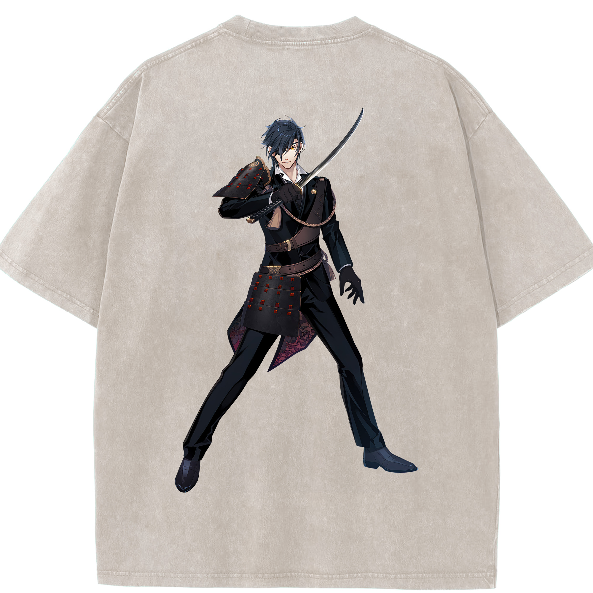 （画像用） 刀剣乱舞 Touken Ranbu 綿100% ヴィンテージ風 半袖Tシャツ（背面プリント）