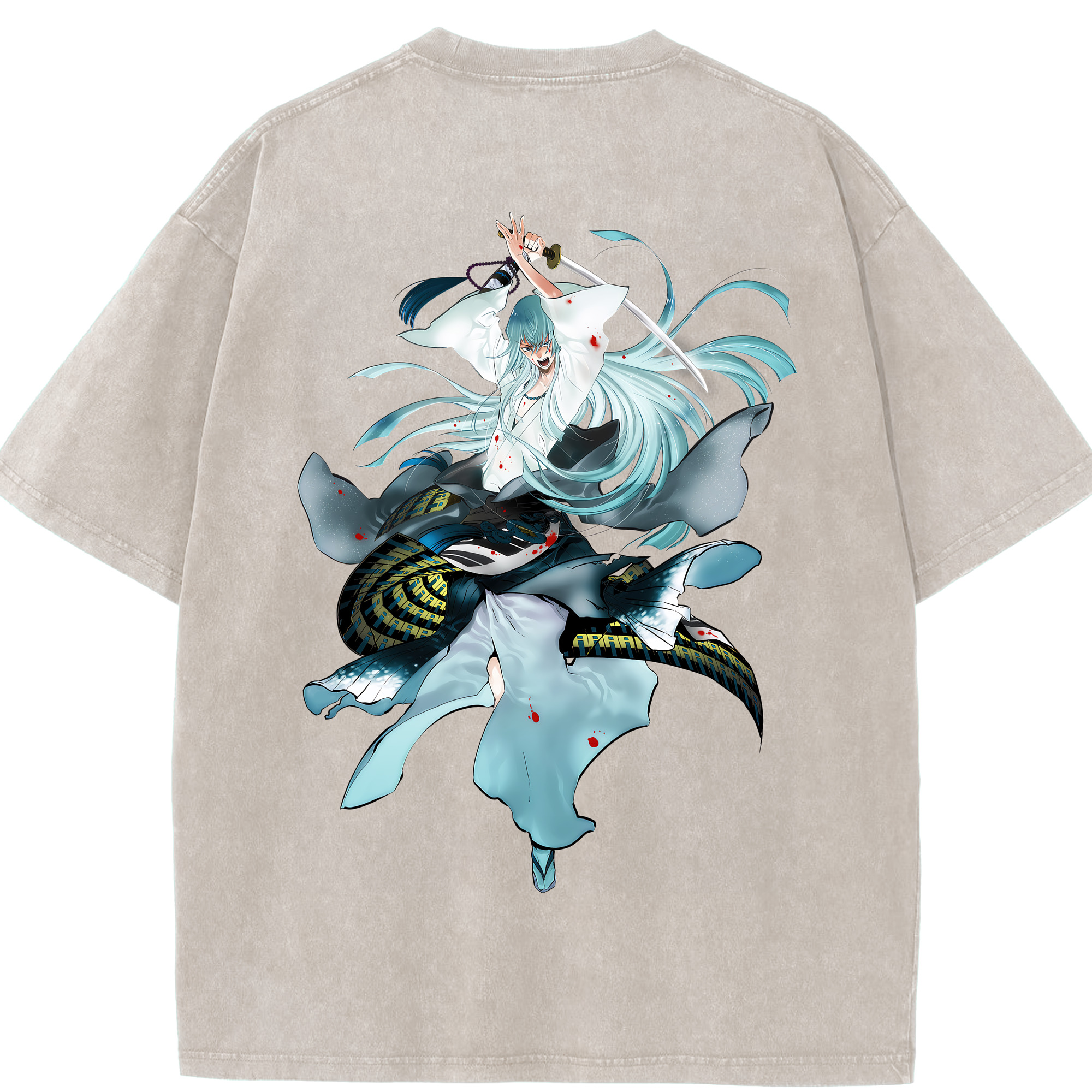 （画像用） 刀剣乱舞 Touken Ranbu 綿100% ヴィンテージ風 半袖Tシャツ（背面プリント）