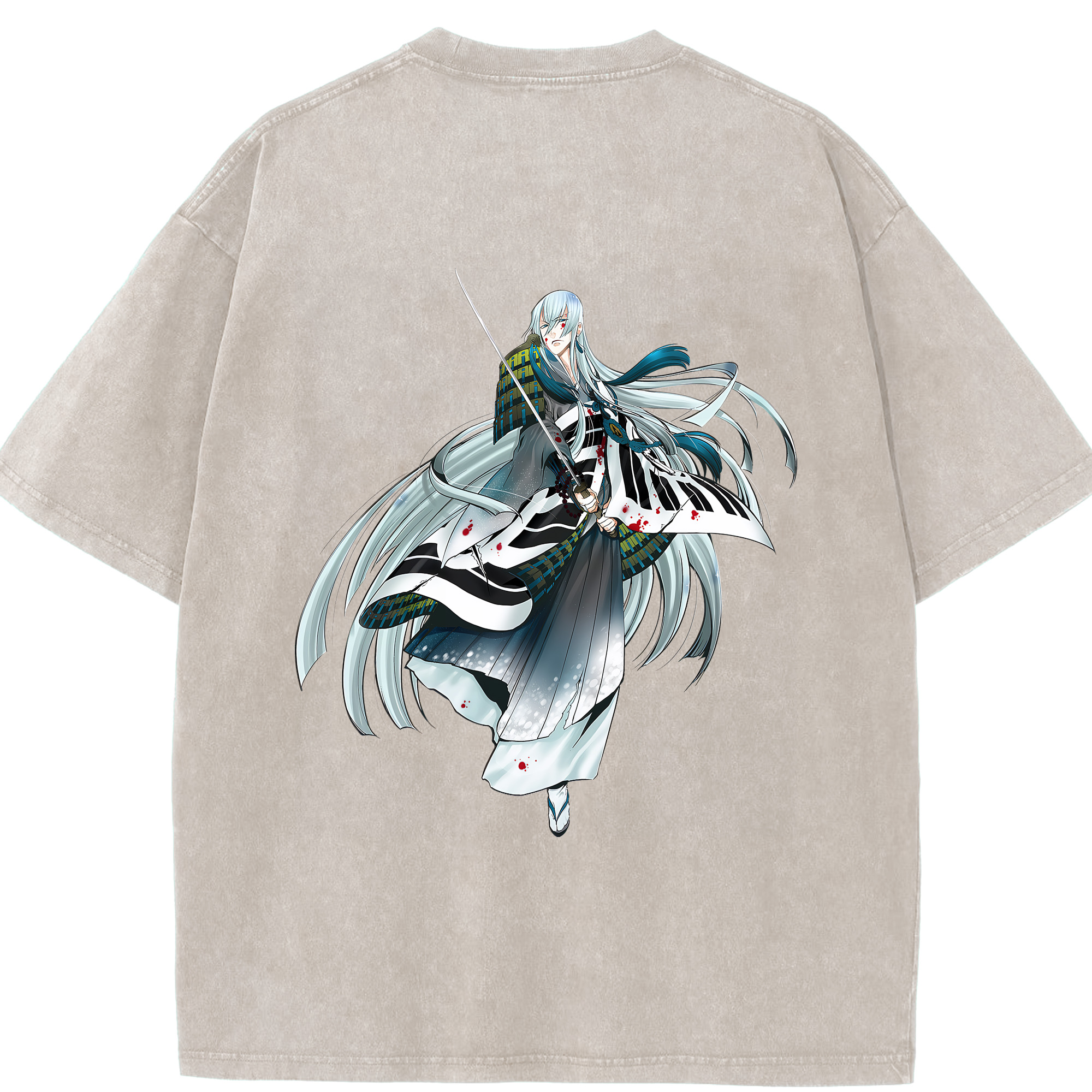 （画像用） 刀剣乱舞 Touken Ranbu 綿100% ヴィンテージ風 半袖Tシャツ（背面プリント）
