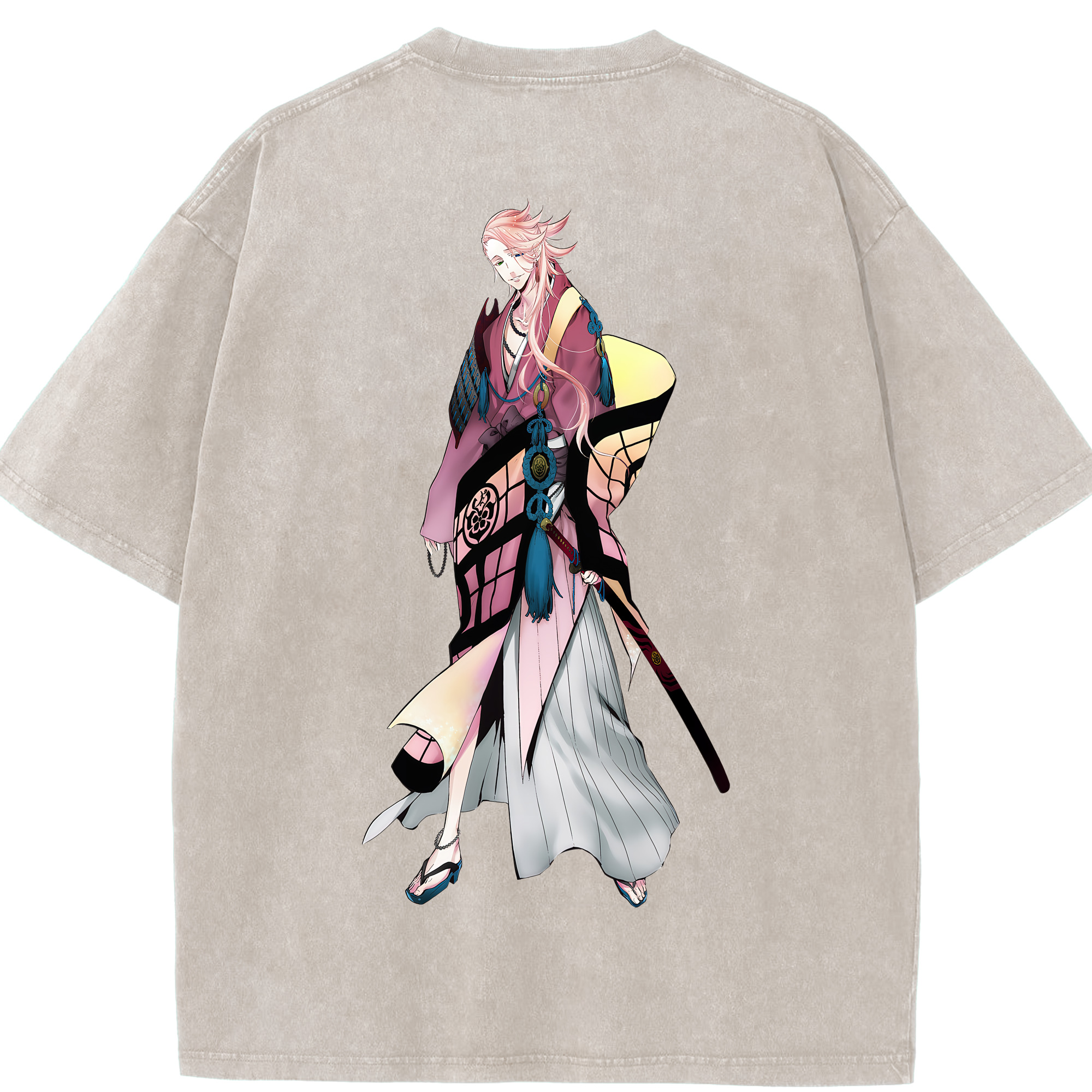 （画像用） 刀剣乱舞 Touken Ranbu 綿100% ヴィンテージ風 半袖Tシャツ（背面プリント）