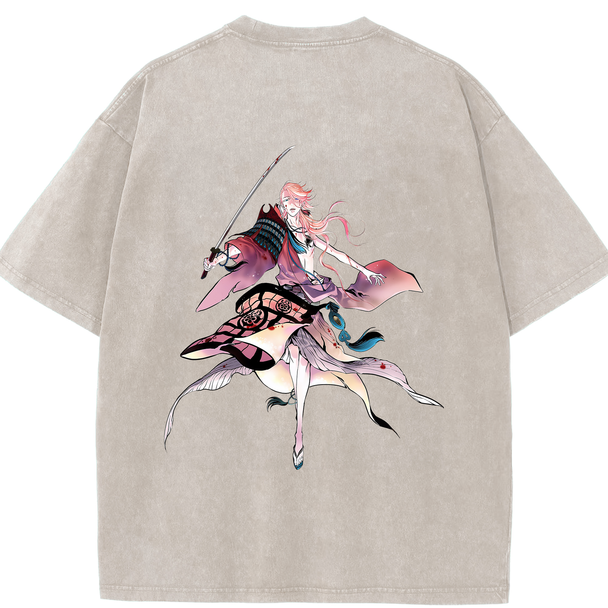 （画像用） 刀剣乱舞 Touken Ranbu 綿100% ヴィンテージ風 半袖Tシャツ（背面プリント）