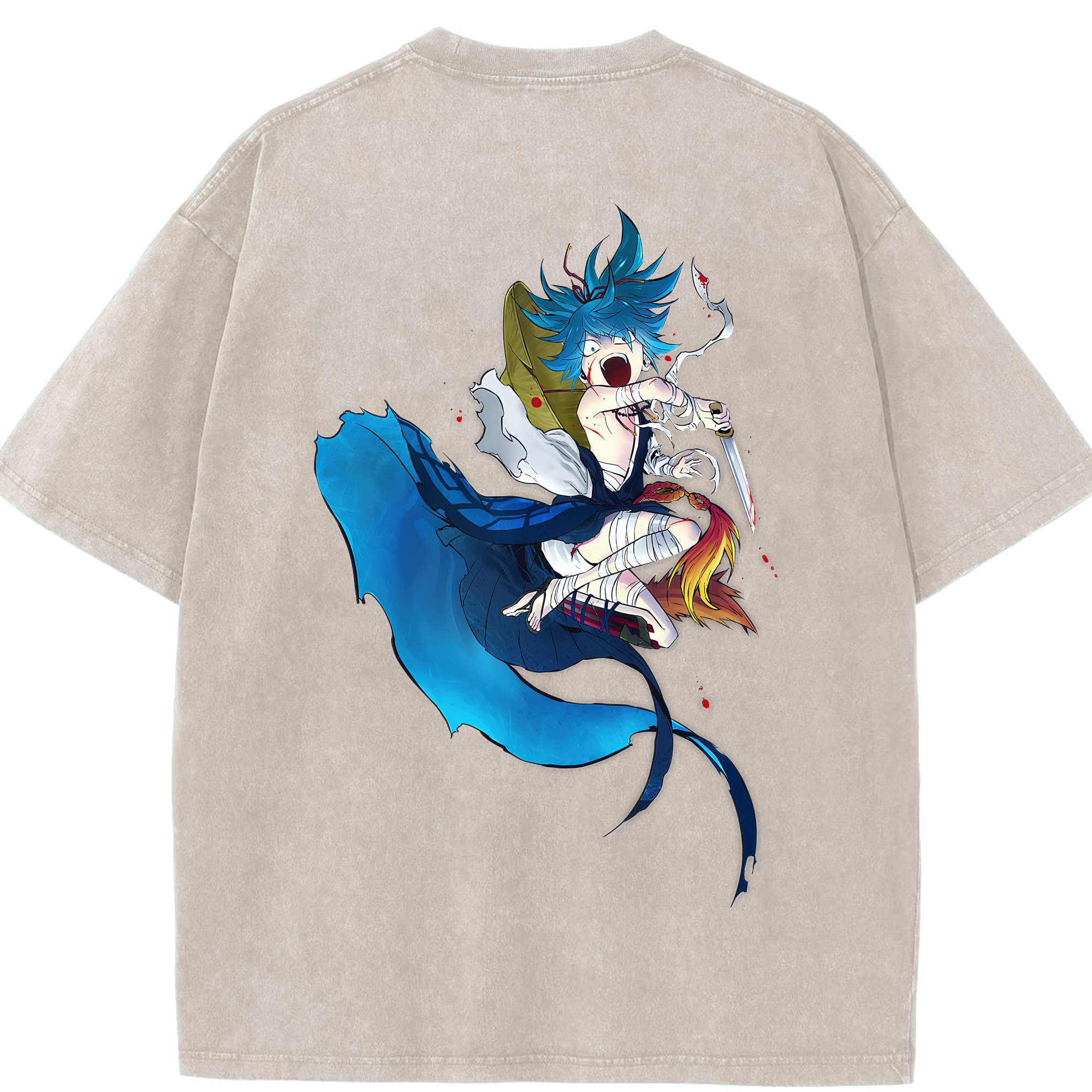 （画像用） 刀剣乱舞 Touken Ranbu 綿100% ヴィンテージ風 半袖Tシャツ（背面プリント）