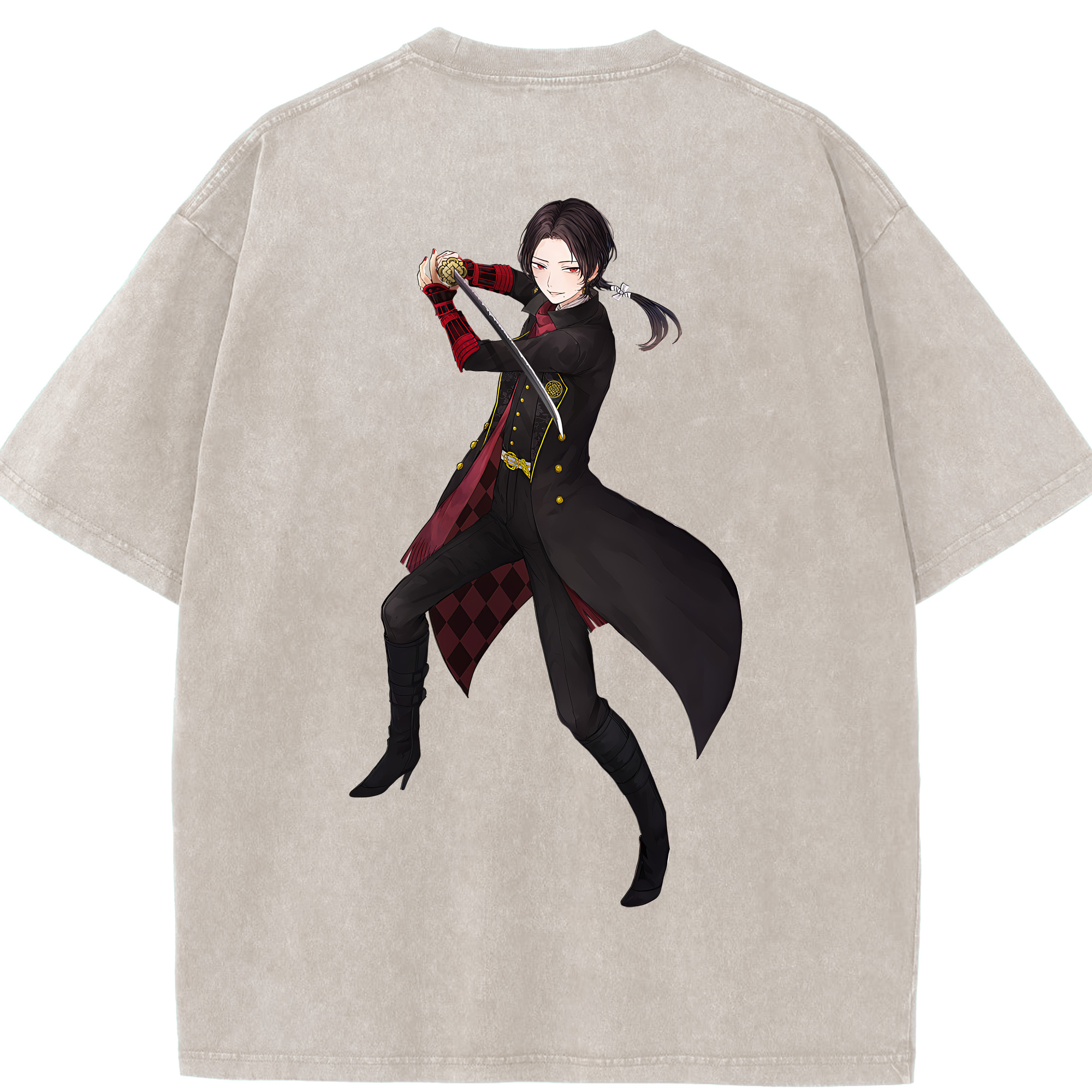 （画像用） 刀剣乱舞 Touken Ranbu 綿100% ヴィンテージ風 半袖Tシャツ（背面プリント）