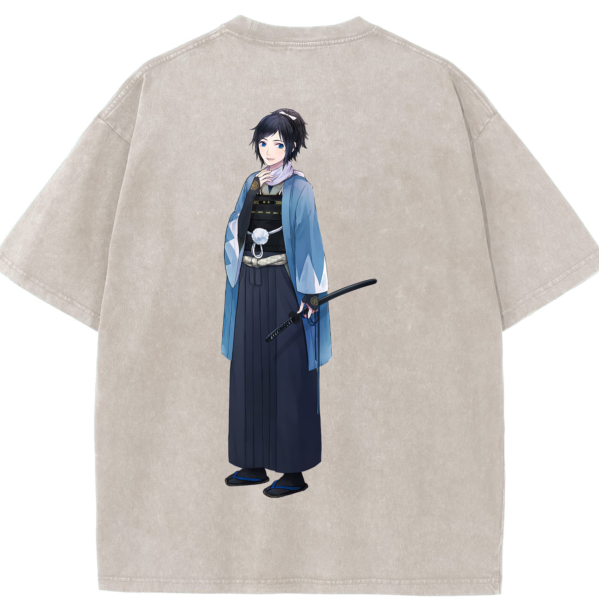 （画像用） 刀剣乱舞 Touken Ranbu 綿100% ヴィンテージ風 半袖Tシャツ（背面プリント）