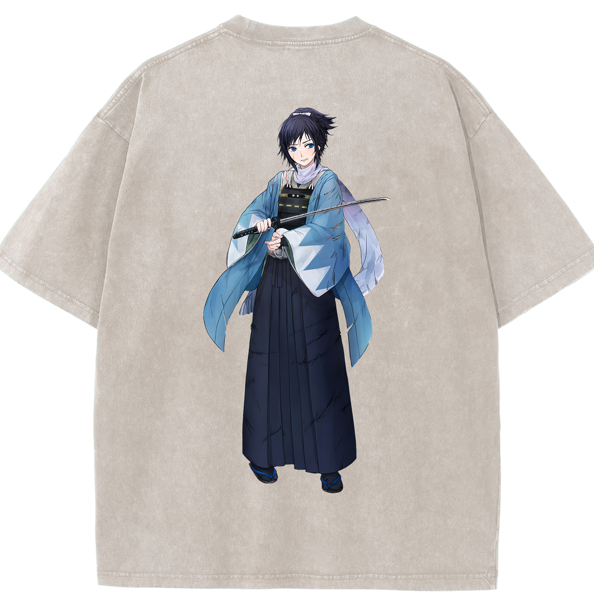 （画像用） 刀剣乱舞 Touken Ranbu 綿100% ヴィンテージ風 半袖Tシャツ（背面プリント）