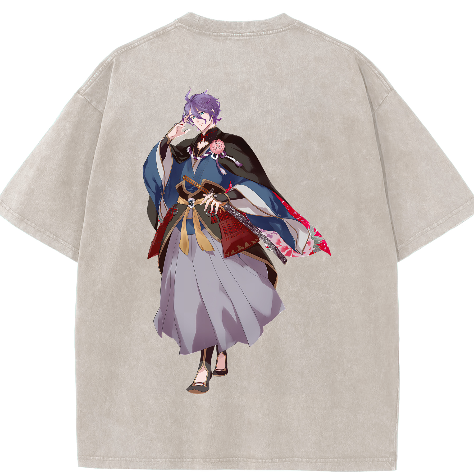 （画像用） 刀剣乱舞 Touken Ranbu 綿100% ヴィンテージ風 半袖Tシャツ（背面プリント）