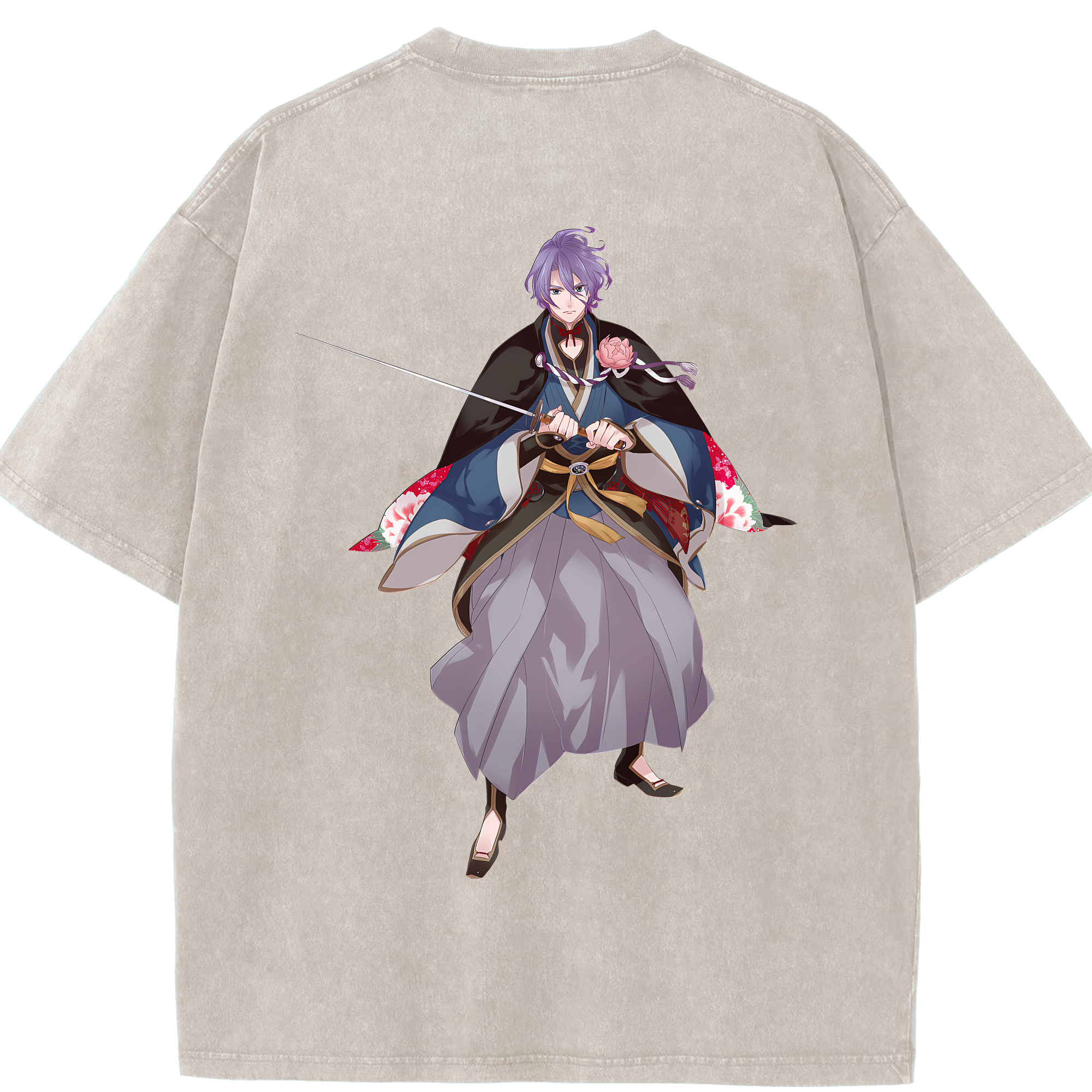 （画像用） 刀剣乱舞 Touken Ranbu 綿100% ヴィンテージ風 半袖Tシャツ（背面プリント）