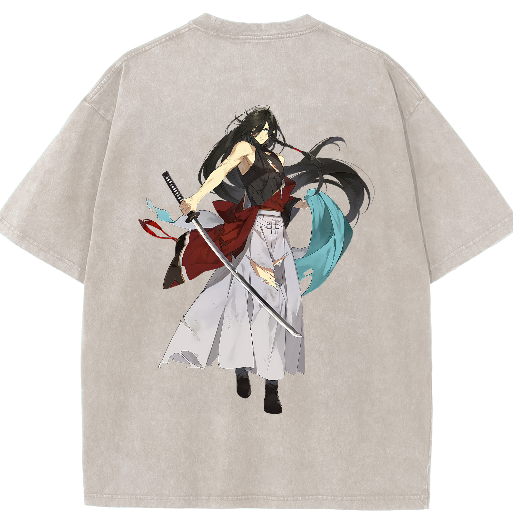 （画像用） 刀剣乱舞 Touken Ranbu 綿100% ヴィンテージ風 半袖Tシャツ（背面プリント）