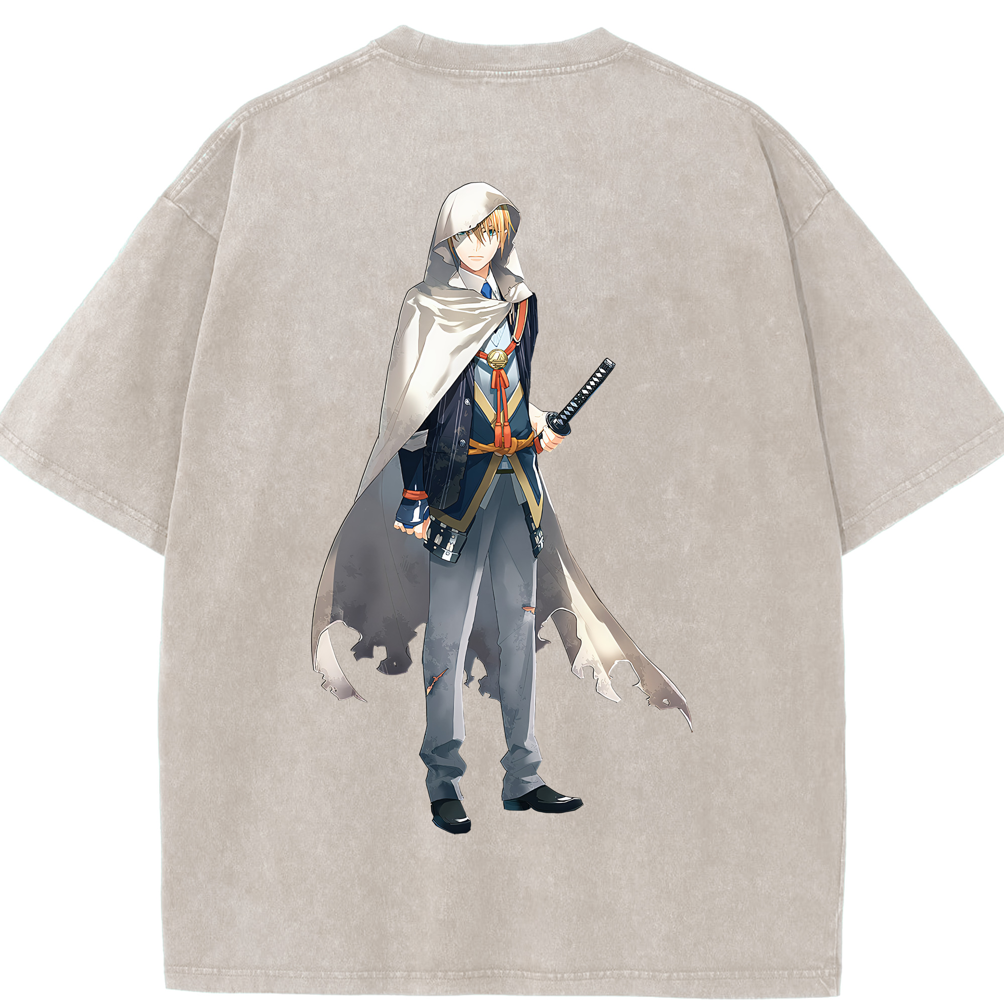 （画像用） 刀剣乱舞 Touken Ranbu 綿100% ヴィンテージ風 半袖Tシャツ（背面プリント）