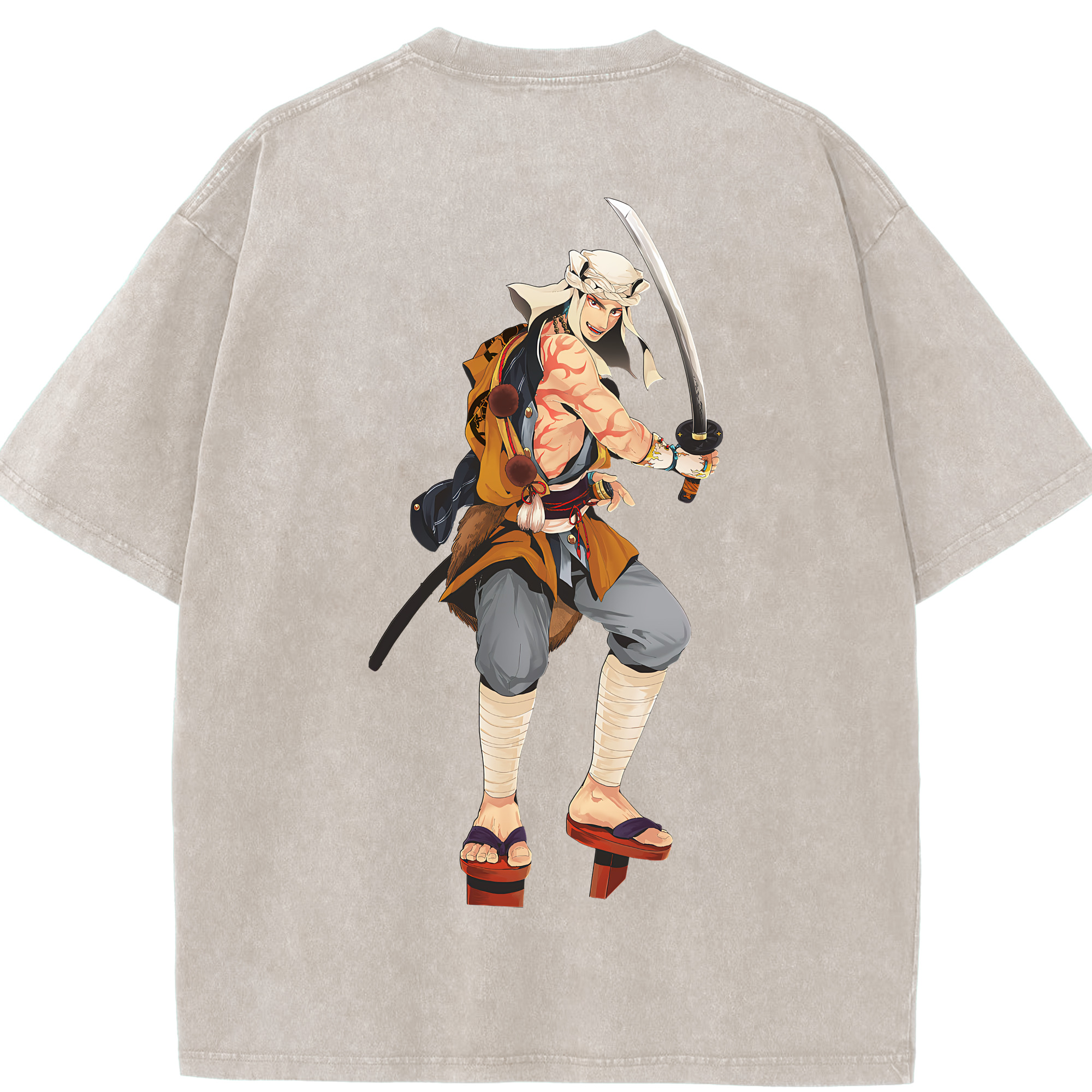 （画像用） 刀剣乱舞 Touken Ranbu 綿100% ヴィンテージ風 半袖Tシャツ（背面プリント）