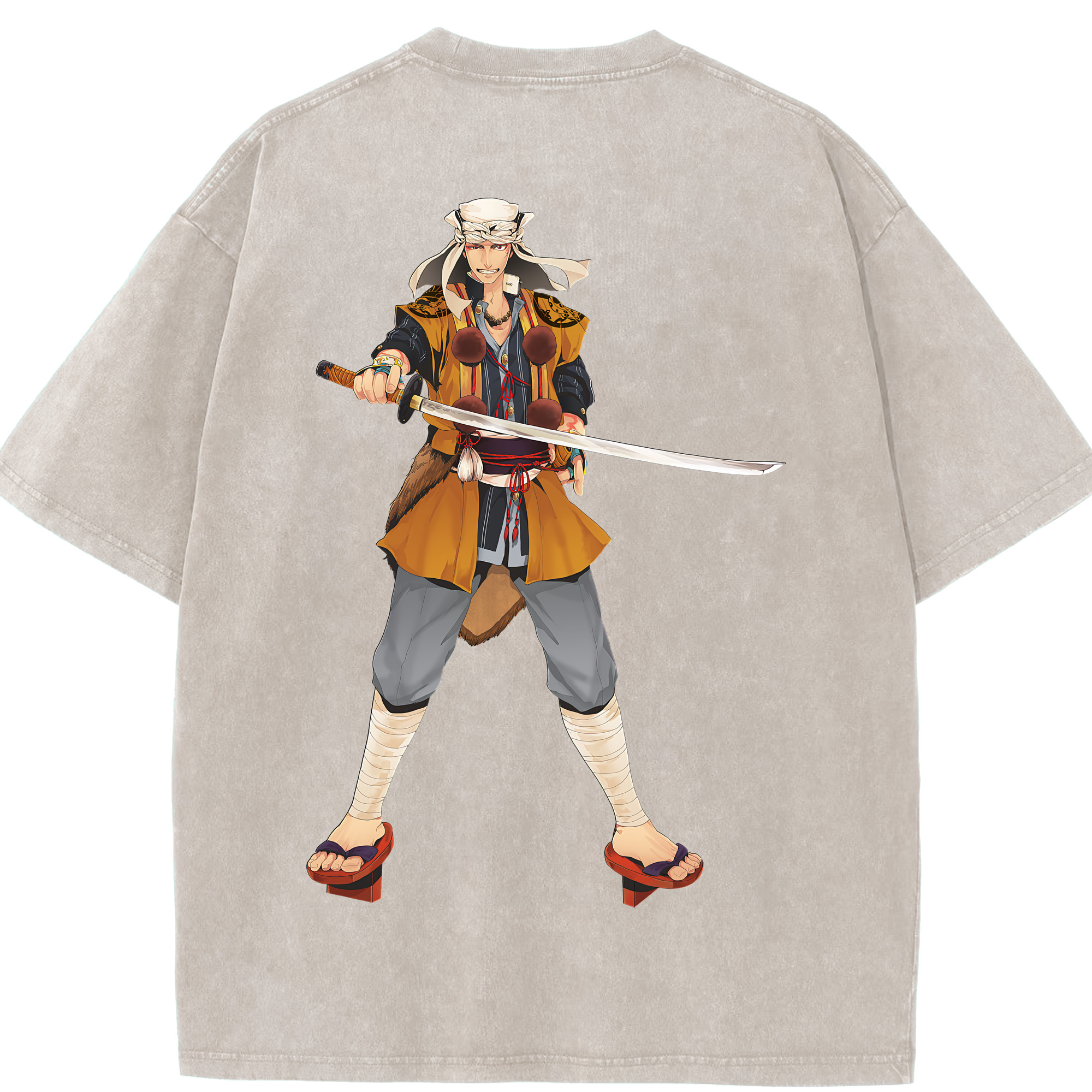 （画像用） 刀剣乱舞 Touken Ranbu 綿100% ヴィンテージ風 半袖Tシャツ（背面プリント）