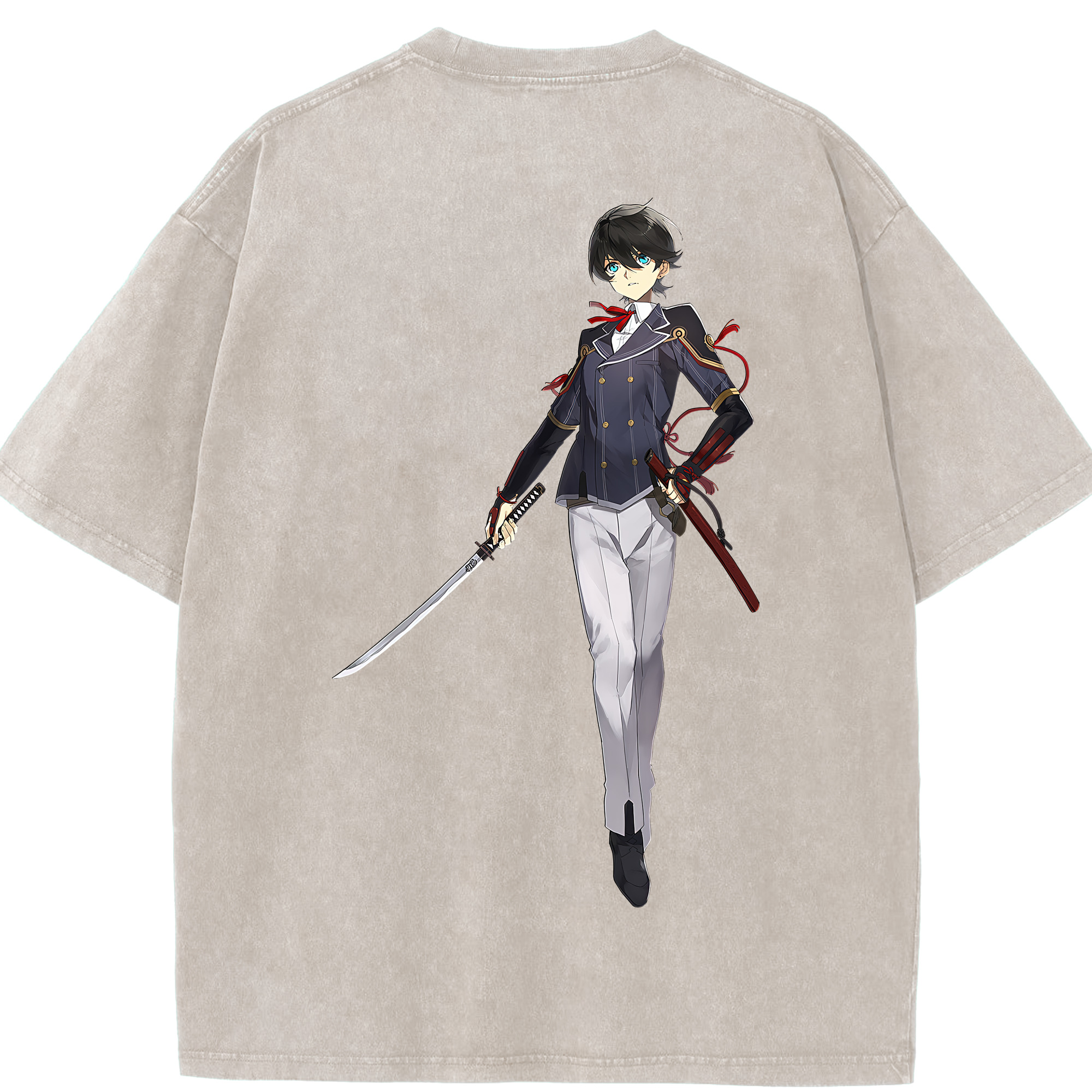 （画像用） 刀剣乱舞 Touken Ranbu 綿100% ヴィンテージ風 半袖Tシャツ（背面プリント）