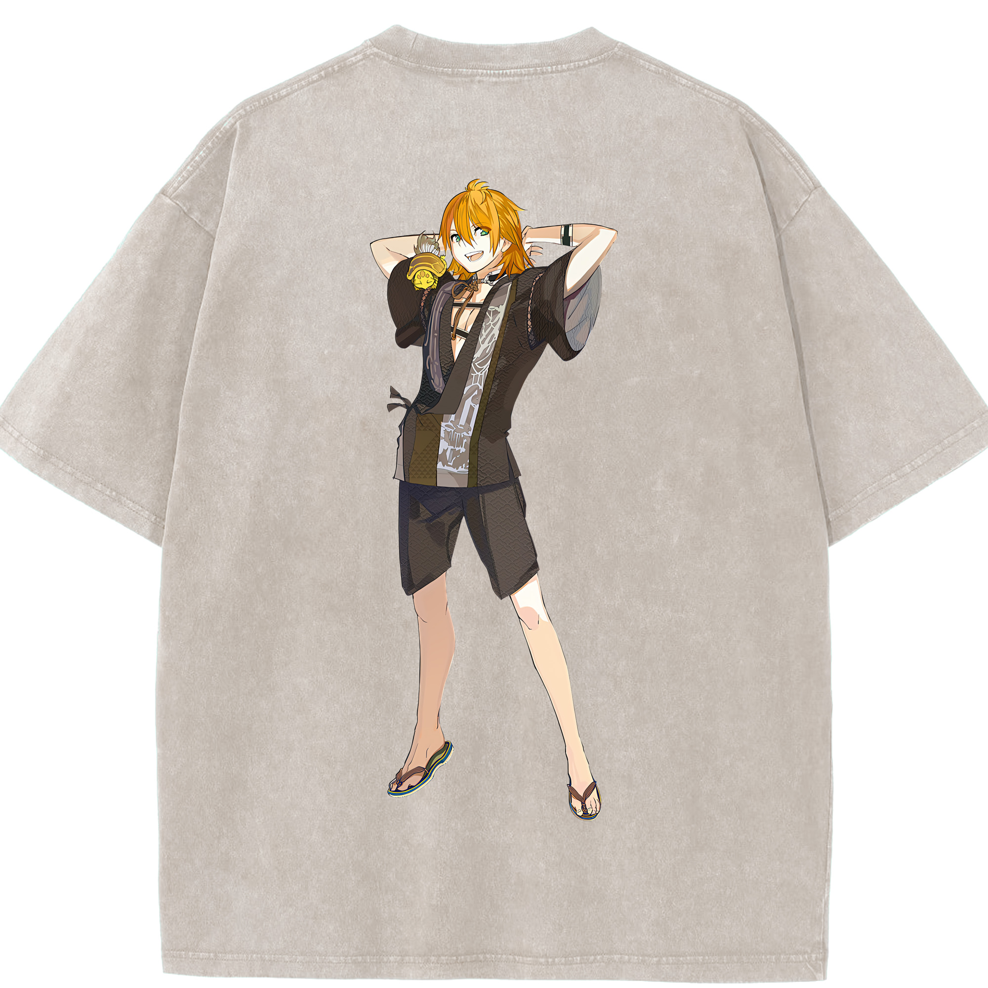（画像用） 刀剣乱舞 Touken Ranbu 綿100% ヴィンテージ風 半袖Tシャツ（背面プリント）