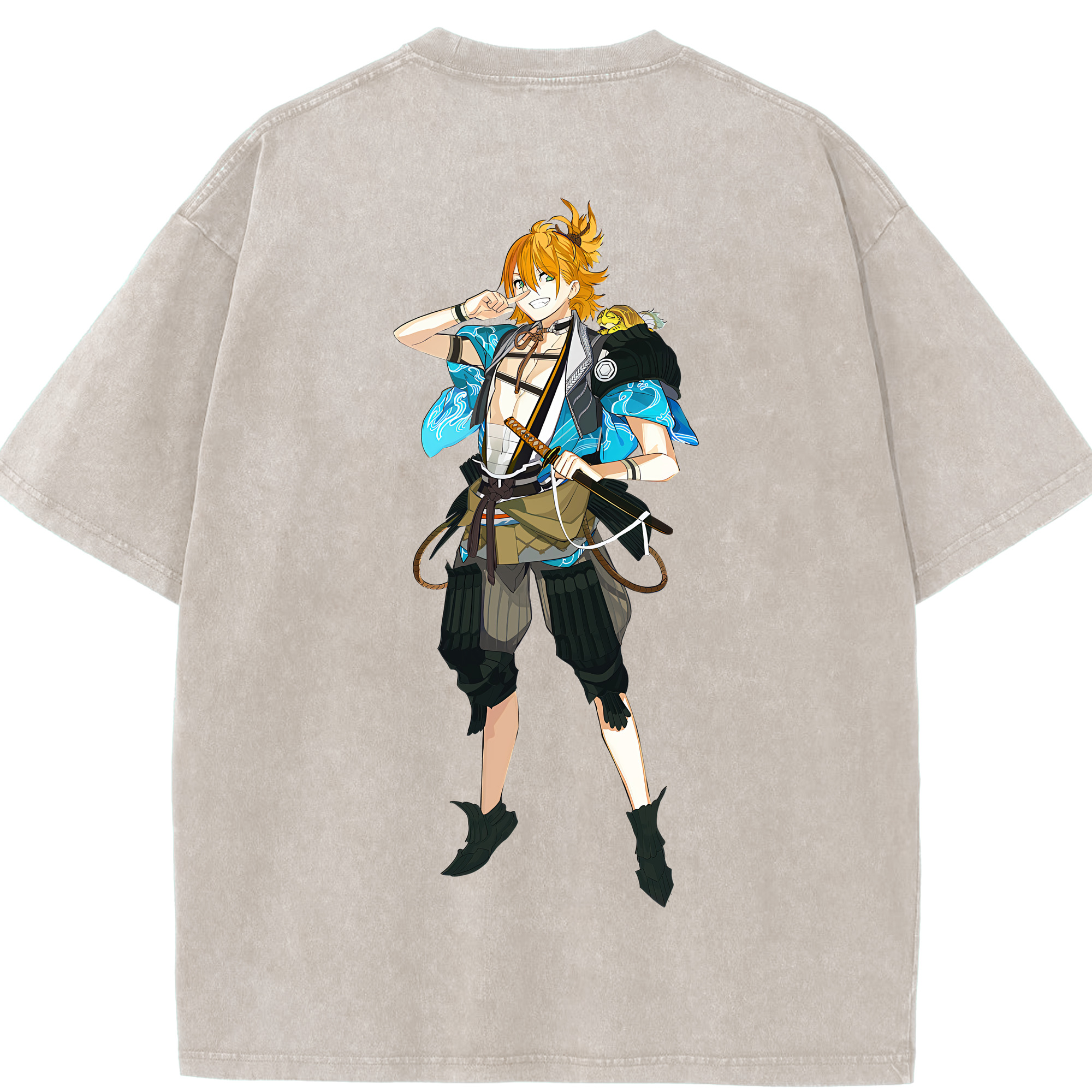 （画像用） 刀剣乱舞 Touken Ranbu 綿100% ヴィンテージ風 半袖Tシャツ（背面プリント）