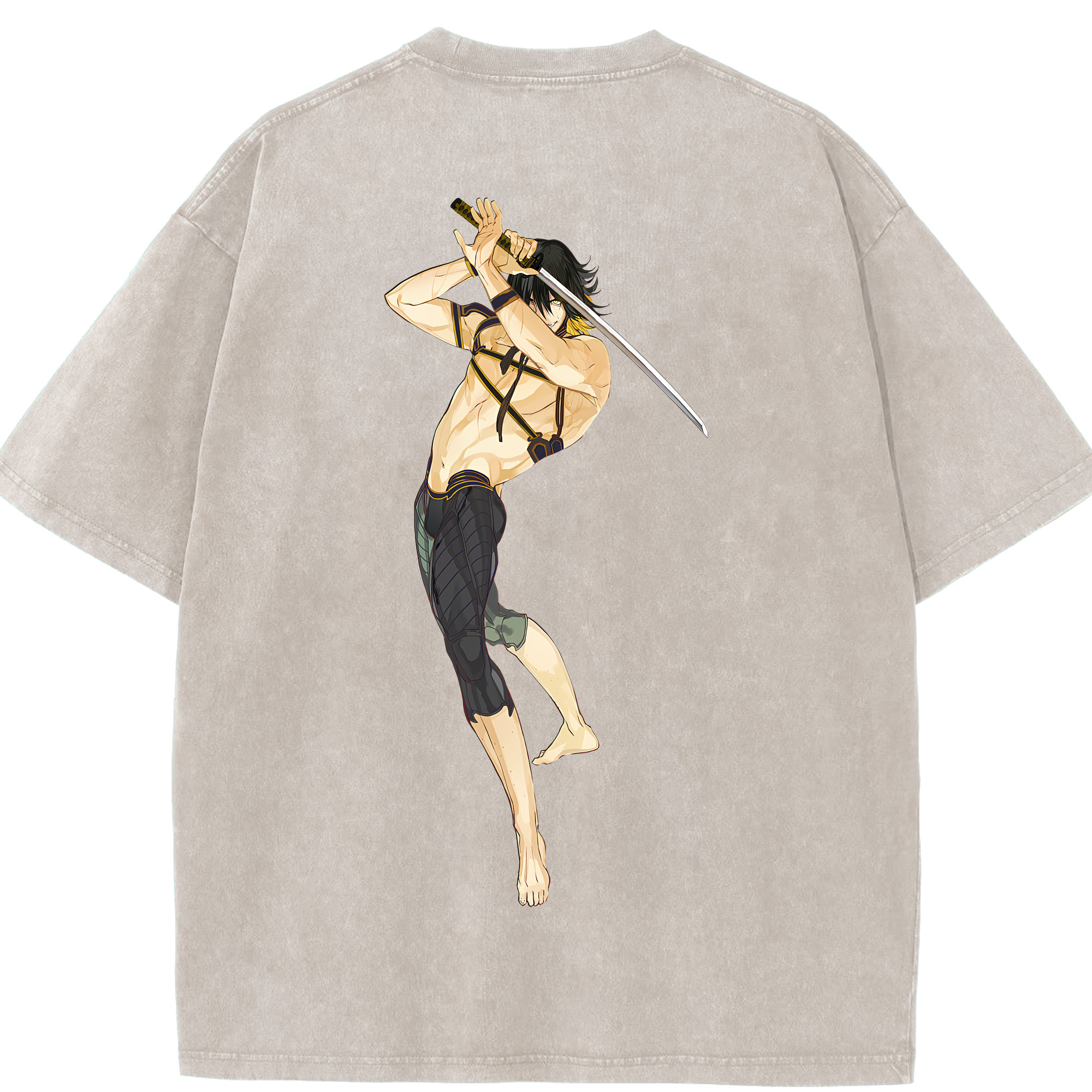 （画像用） 刀剣乱舞 Touken Ranbu 綿100% ヴィンテージ風 半袖Tシャツ（背面プリント）