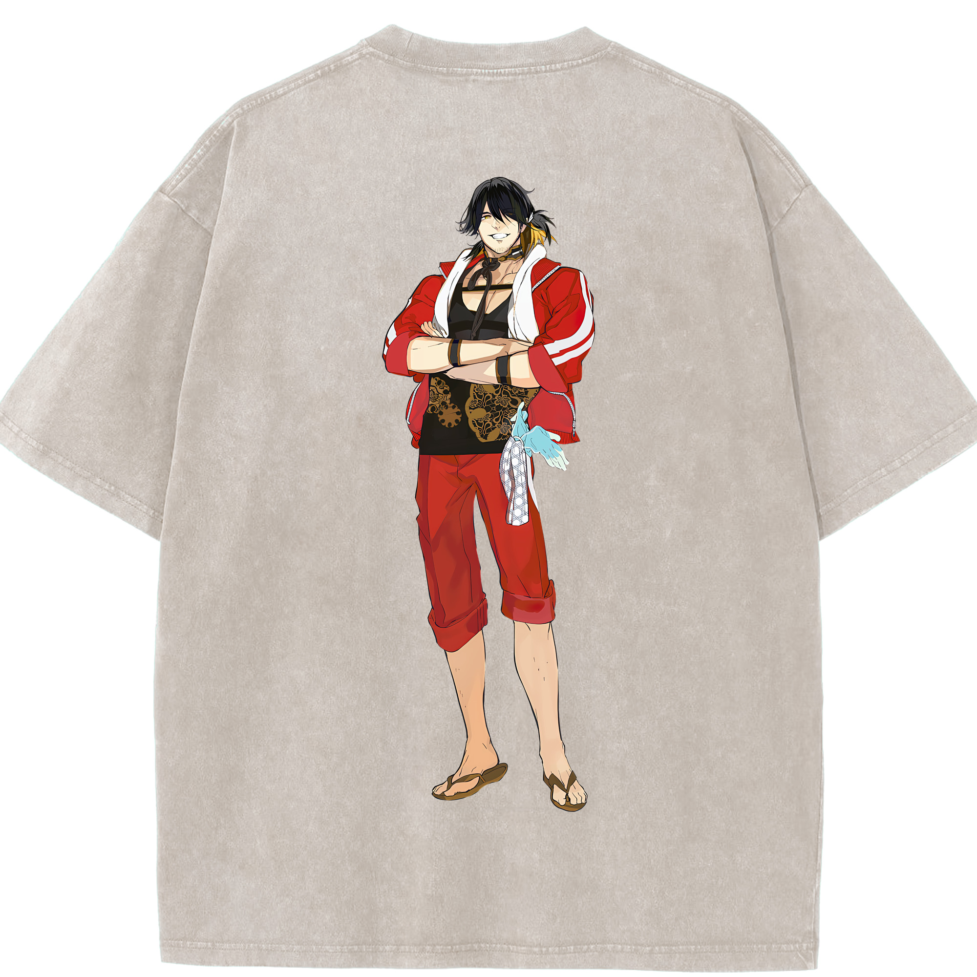 （画像用） 刀剣乱舞 Touken Ranbu 綿100% ヴィンテージ風 半袖Tシャツ（背面プリント）