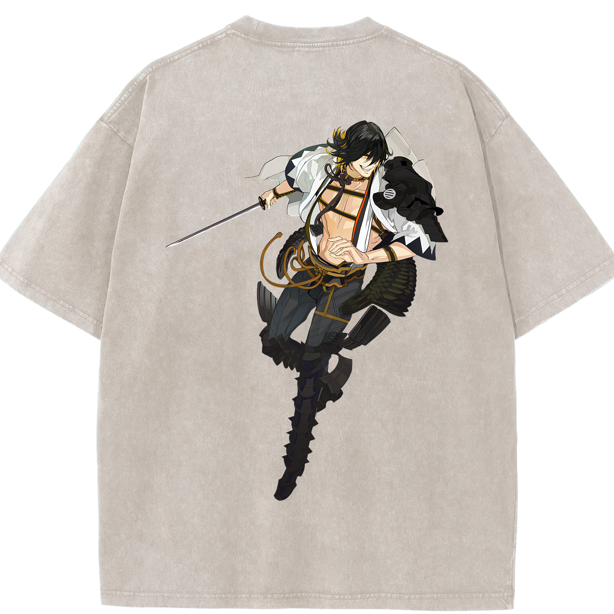 （画像用） 刀剣乱舞 Touken Ranbu 綿100% ヴィンテージ風 半袖Tシャツ（背面プリント）
