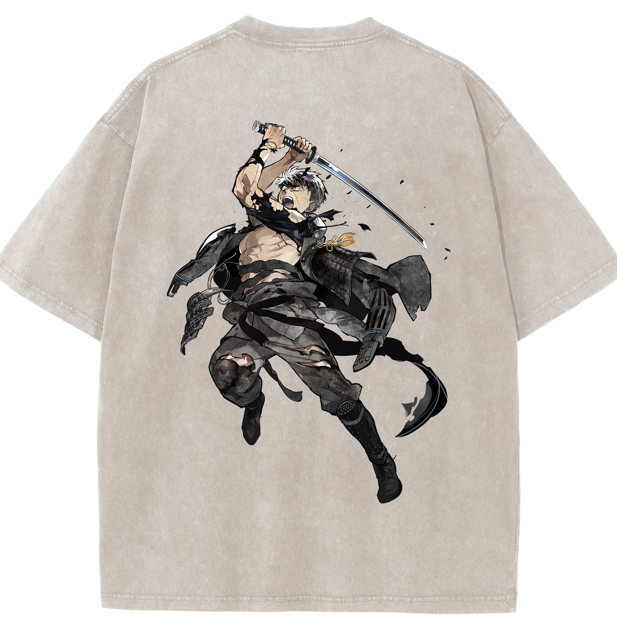 （画像用） 刀剣乱舞 Touken Ranbu 綿100% ヴィンテージ風 半袖Tシャツ（背面プリント）