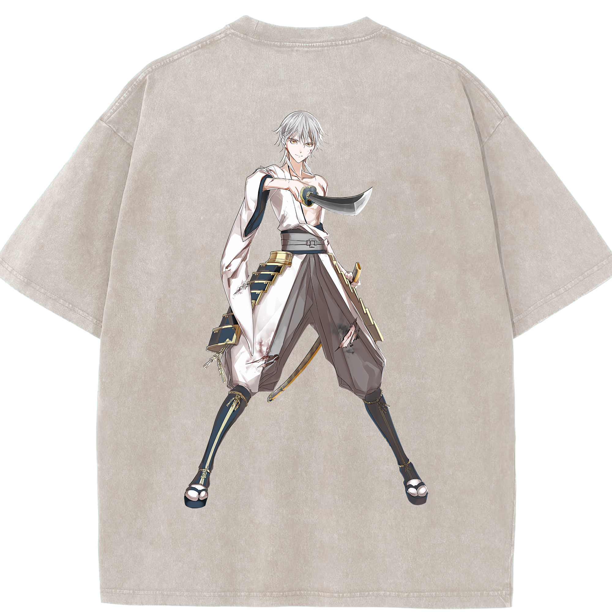 （画像用） 刀剣乱舞 Touken Ranbu 綿100% ヴィンテージ風 半袖Tシャツ（背面プリント）