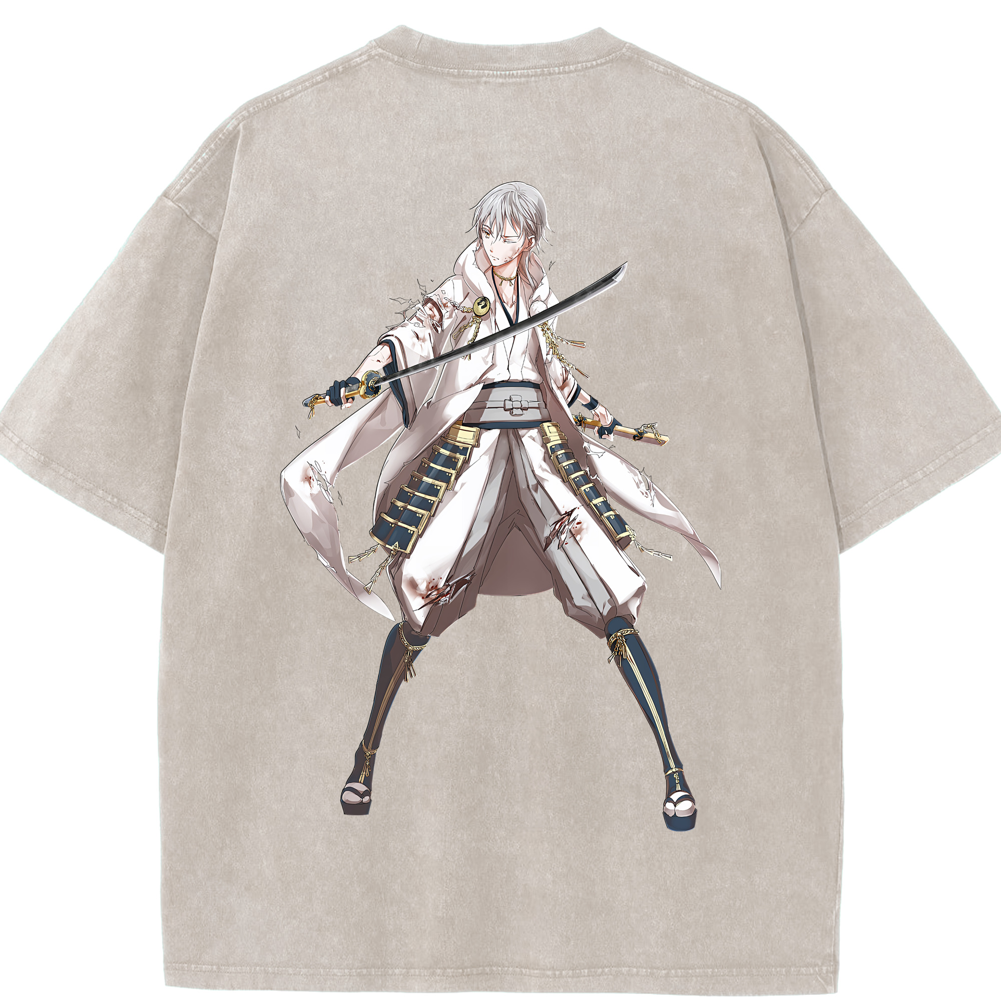 （画像用） 刀剣乱舞 Touken Ranbu 綿100% ヴィンテージ風 半袖Tシャツ（背面プリント）