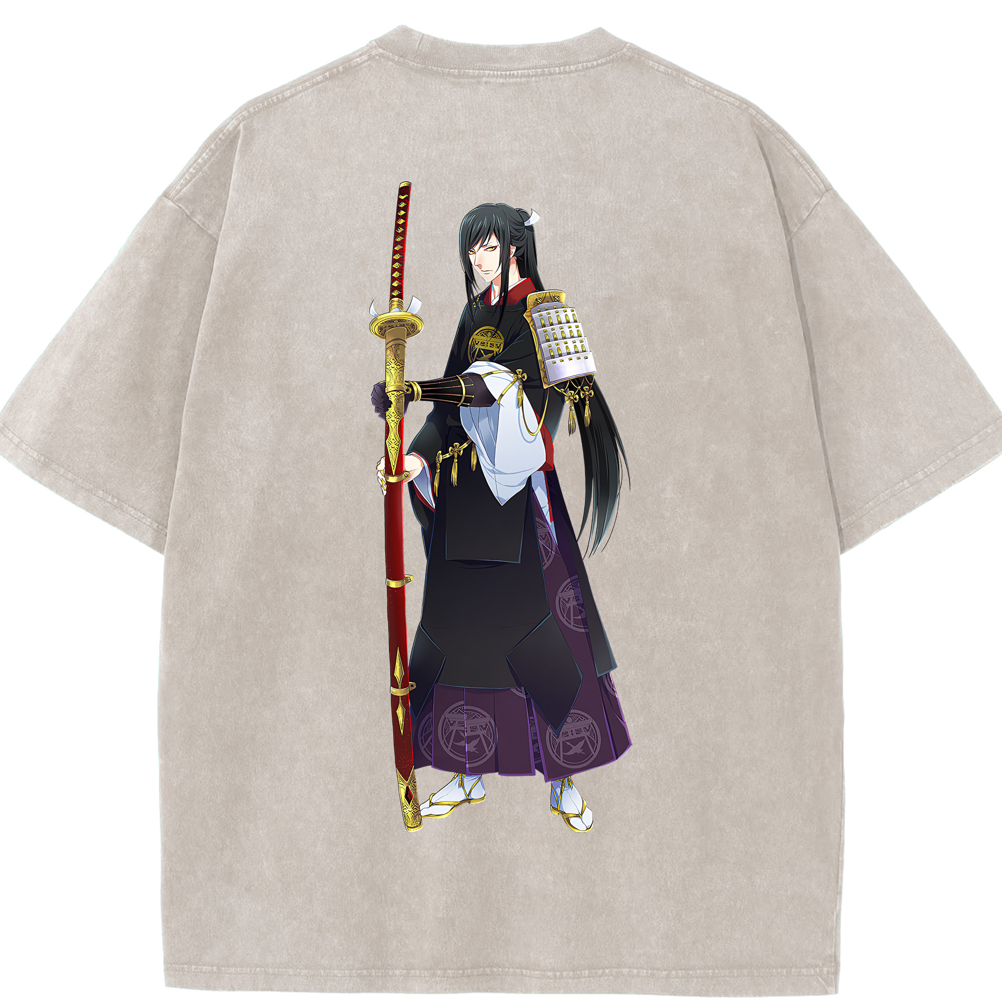 （画像用） 刀剣乱舞 Touken Ranbu 綿100% ヴィンテージ風 半袖Tシャツ（背面プリント）