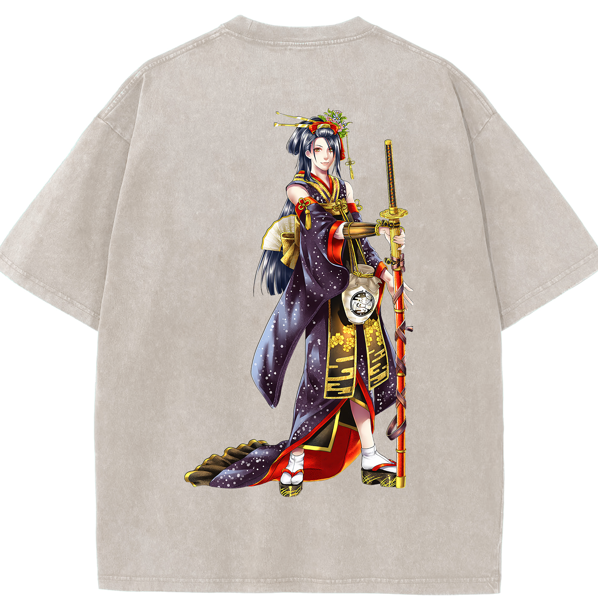 （画像用） 刀剣乱舞 Touken Ranbu 綿100% ヴィンテージ風 半袖Tシャツ（背面プリント）