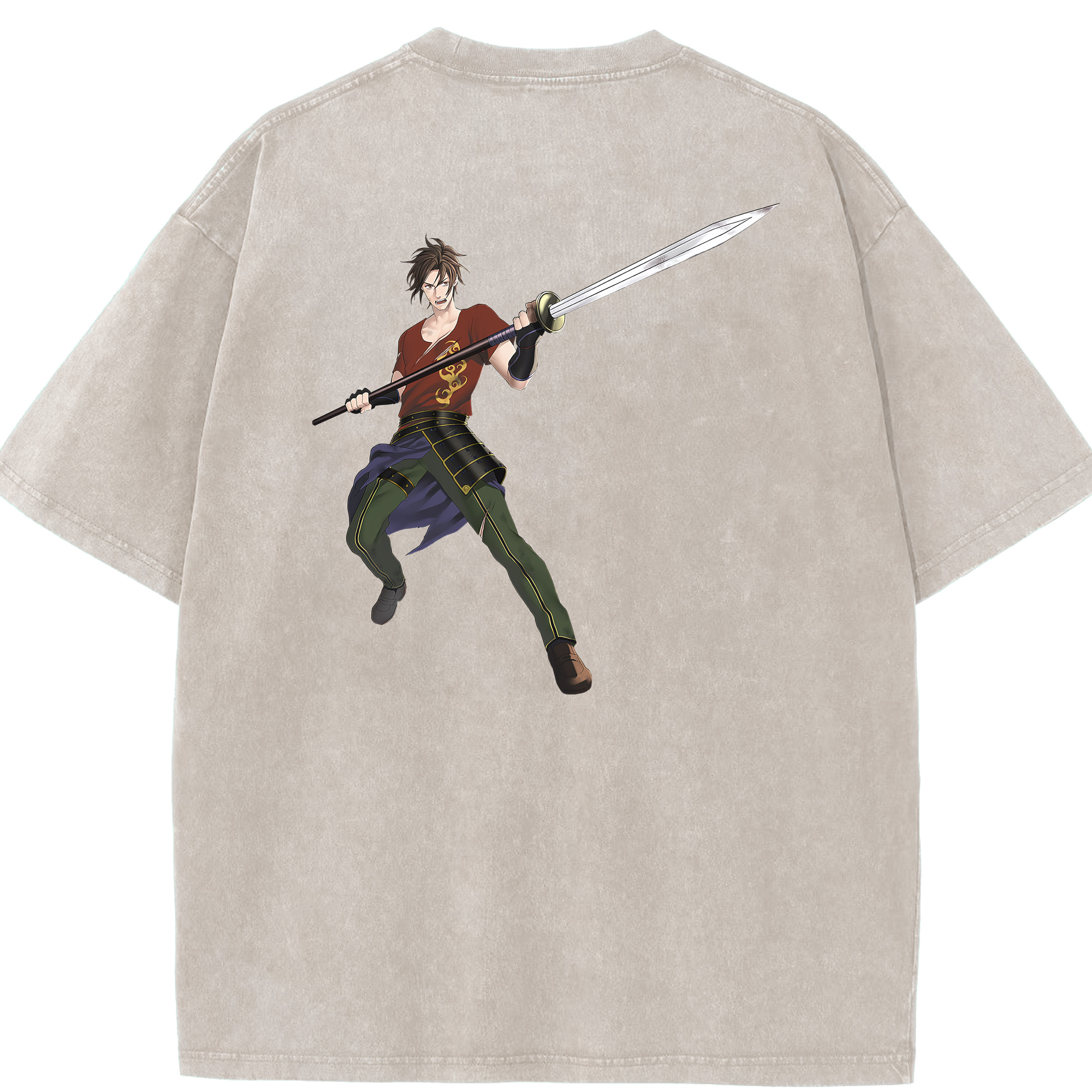 （画像用） 刀剣乱舞 Touken Ranbu 綿100% ヴィンテージ風 半袖Tシャツ（背面プリント）