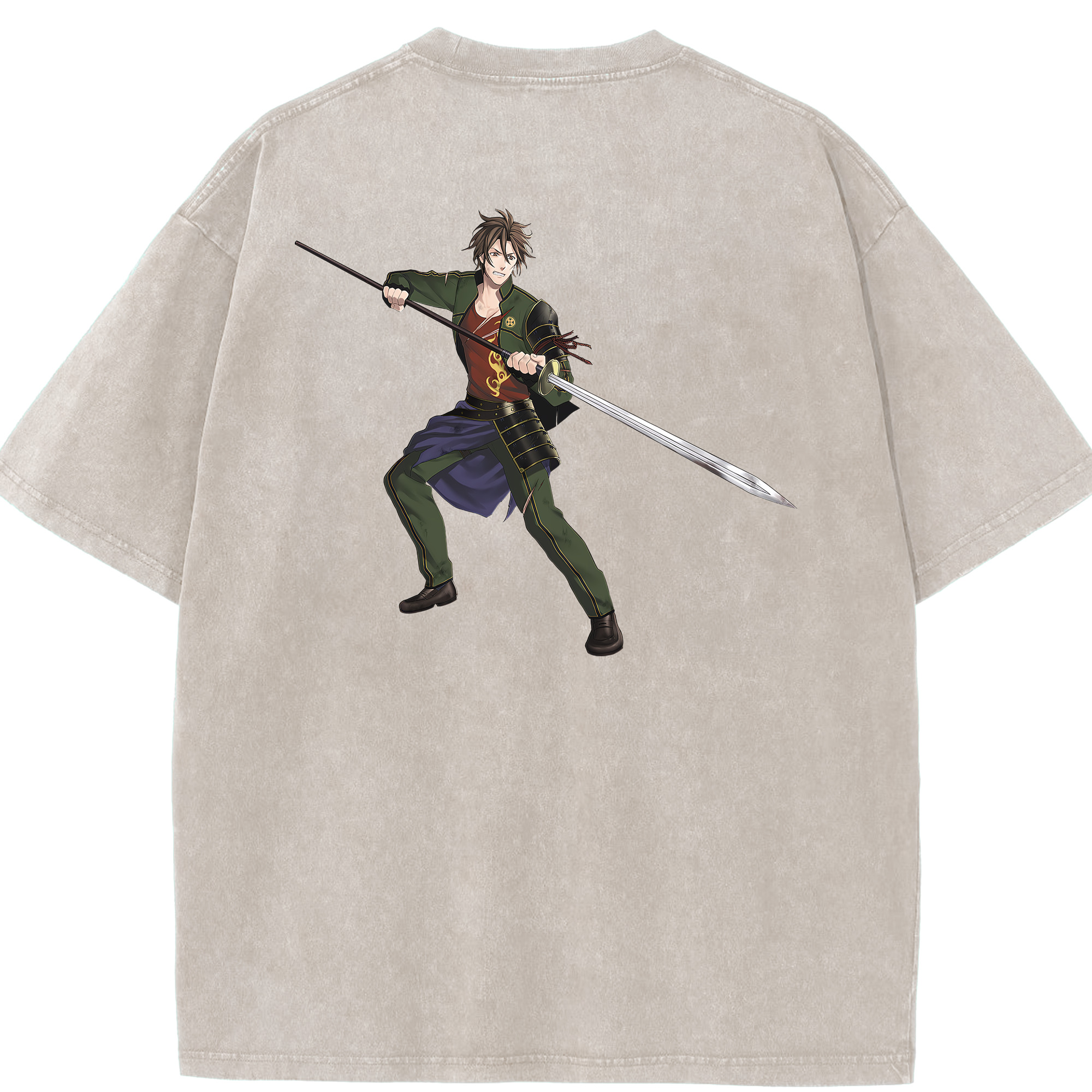 （画像用） 刀剣乱舞 Touken Ranbu 綿100% ヴィンテージ風 半袖Tシャツ（背面プリント）