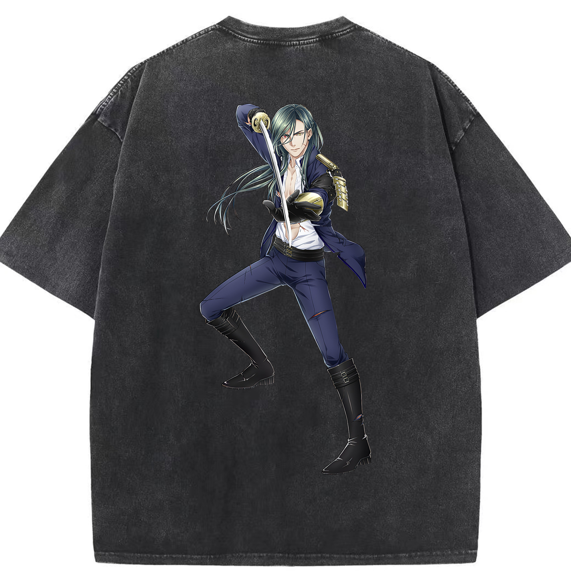 （画像用） 刀剣乱舞 Touken Ranbu 綿100% ヴィンテージ風 半袖Tシャツ（背面プリント）
