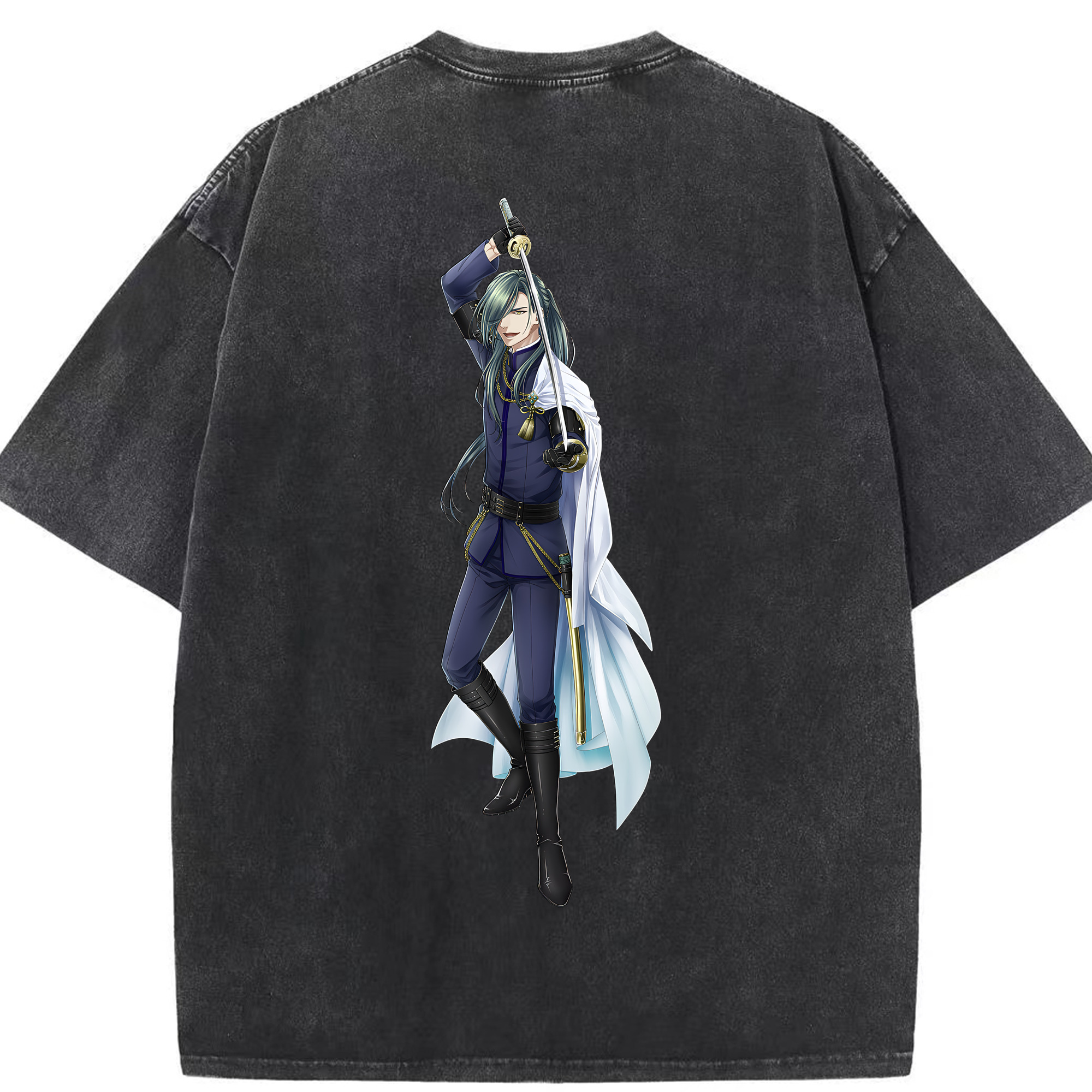 （画像用） 刀剣乱舞 Touken Ranbu 綿100% ヴィンテージ風 半袖Tシャツ（背面プリント）