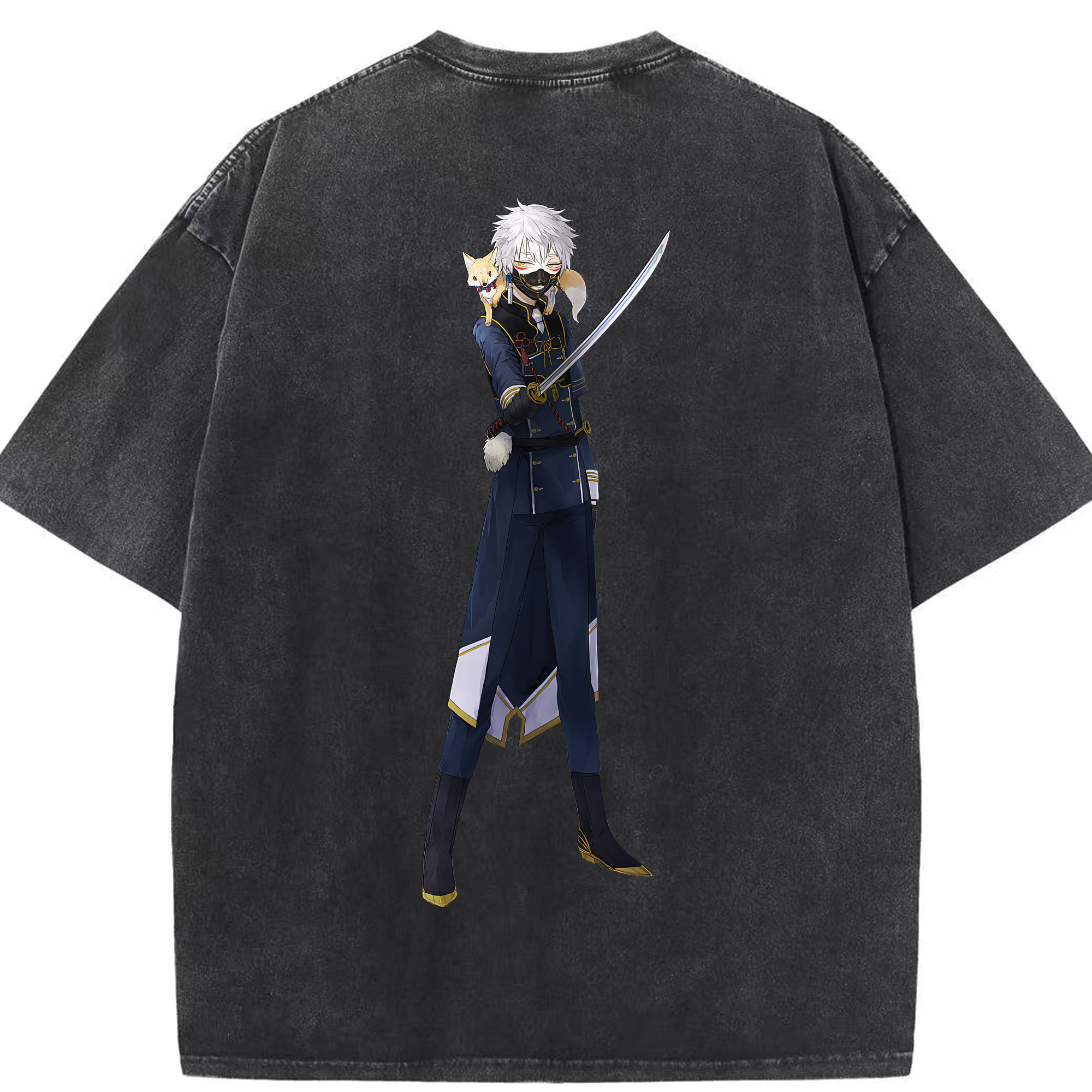 （画像用） 刀剣乱舞 Touken Ranbu 綿100% ヴィンテージ風 半袖Tシャツ（背面プリント）